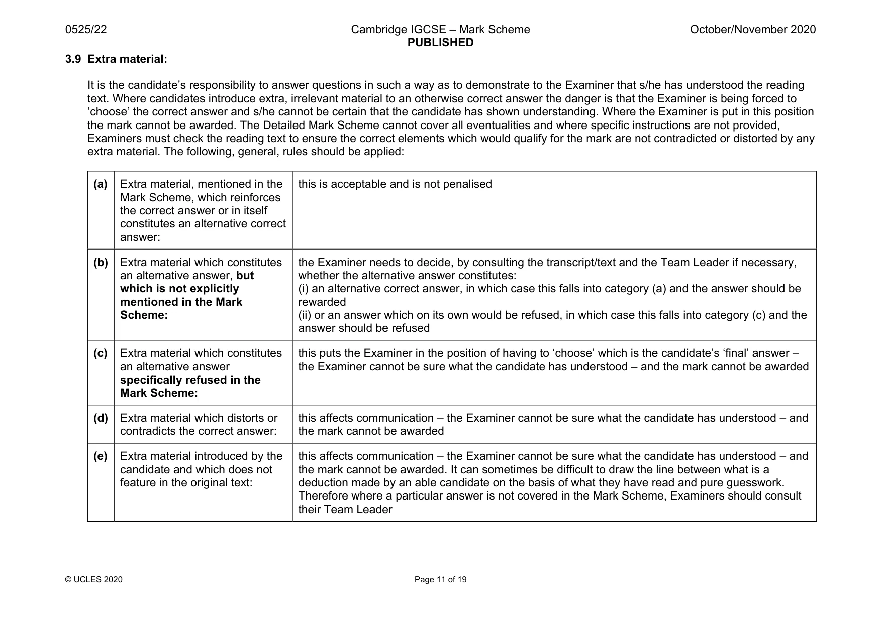 Mark scheme, page 11 of 19