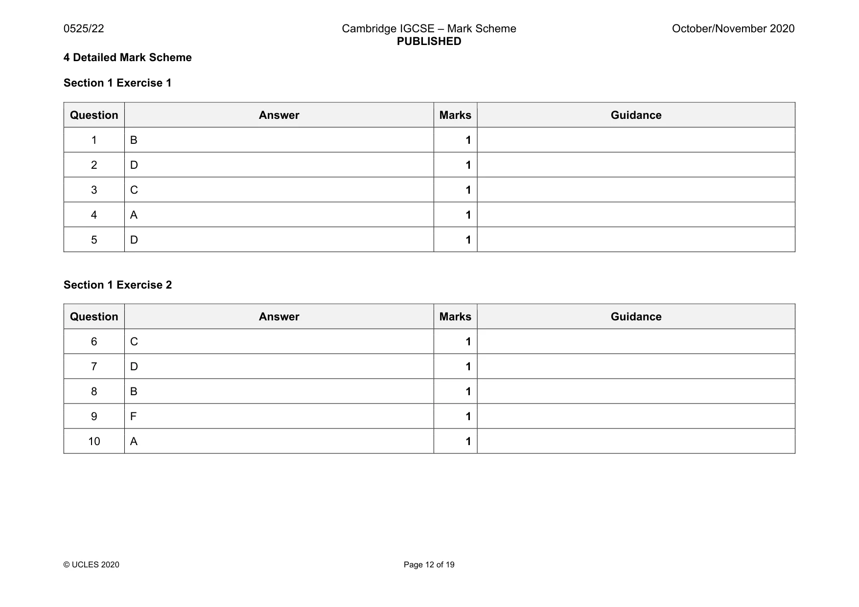 Mark scheme, page 12 of 19