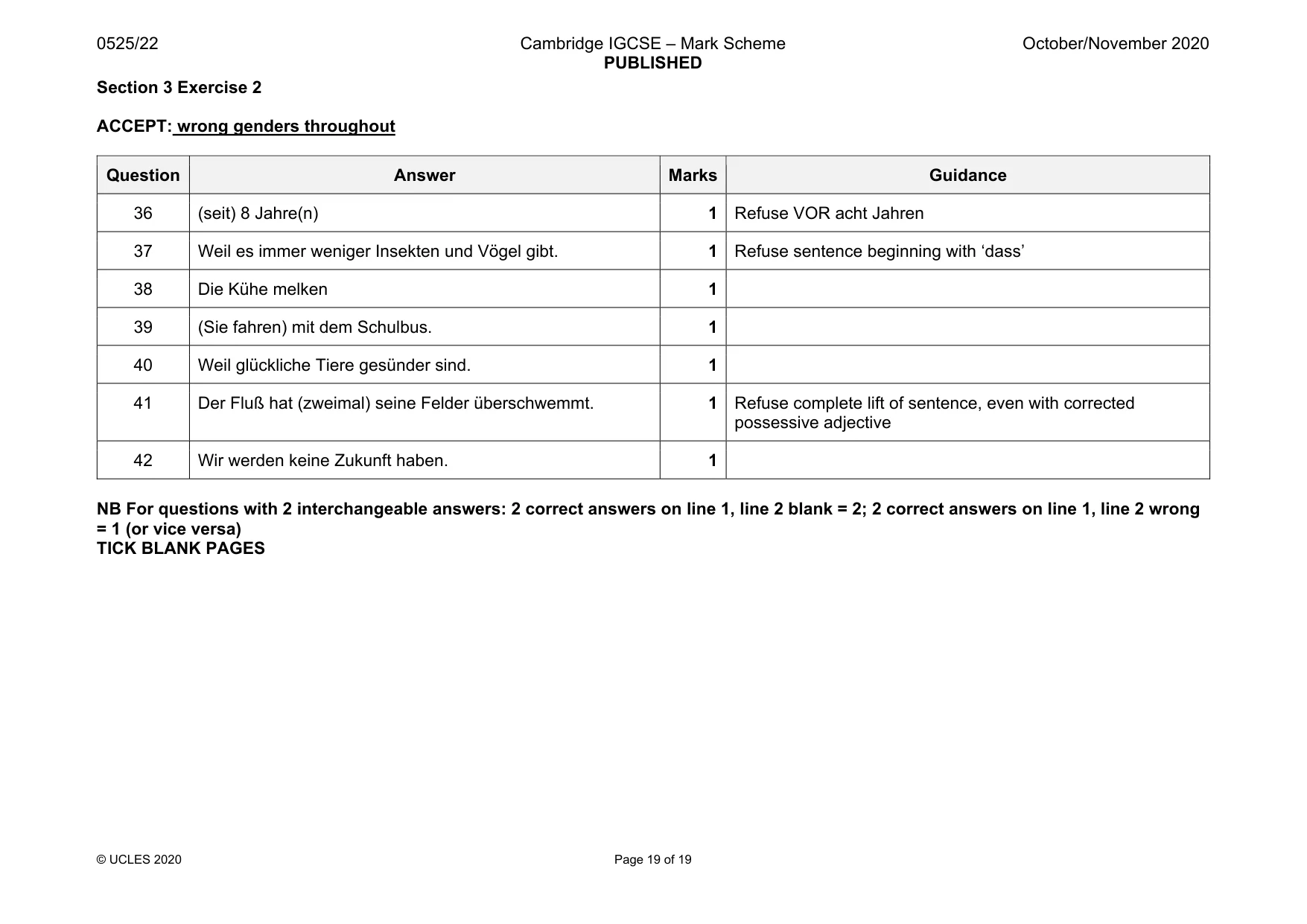 Mark scheme, page 19 of 19