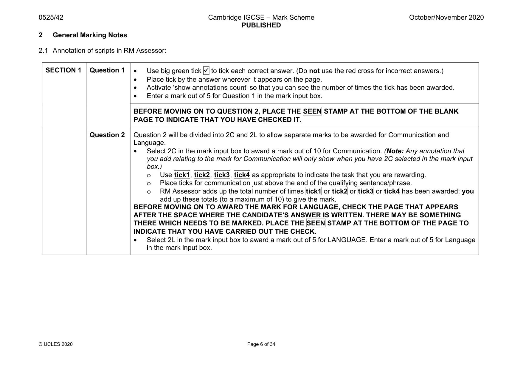 Mark scheme, page 6 of 34