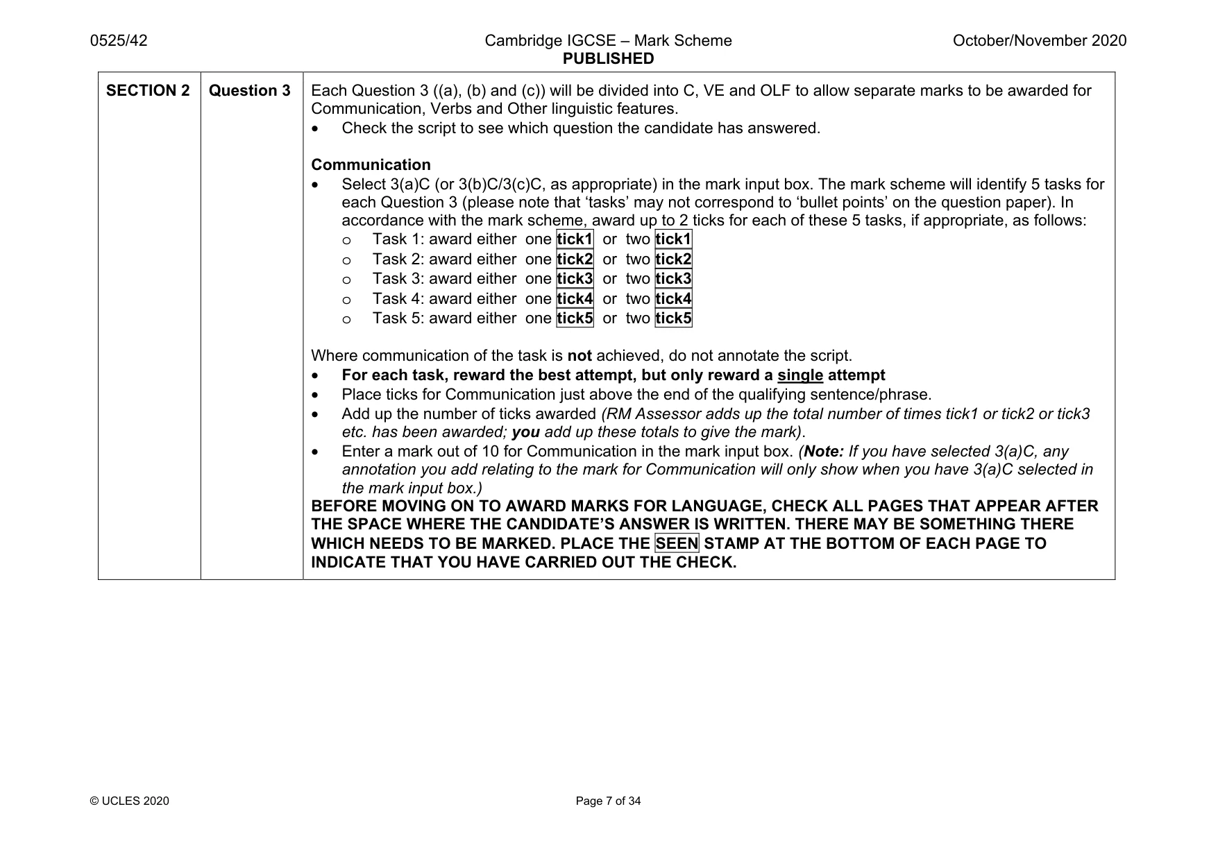 Mark scheme, page 7 of 34