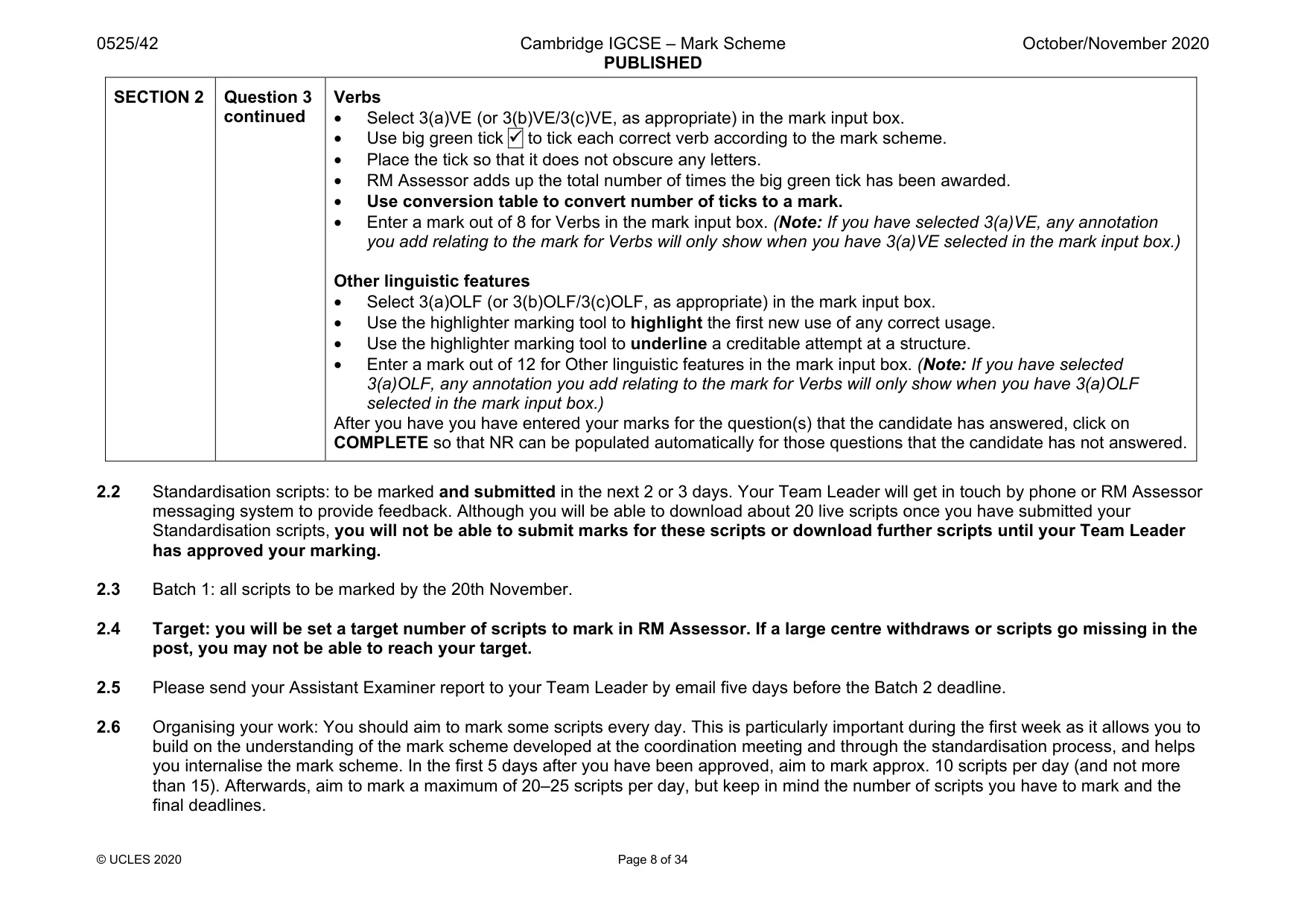 Mark scheme, page 8 of 34
