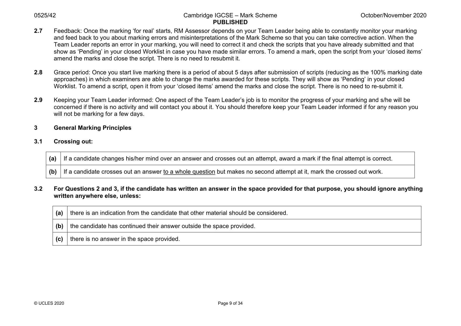 Mark scheme, page 9 of 34