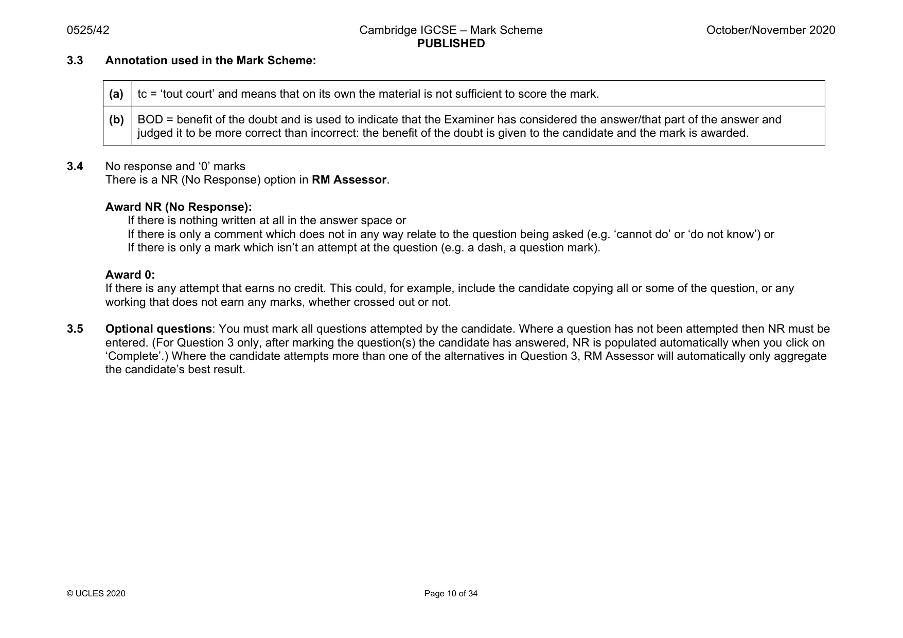 Mark scheme, page 10 of 34