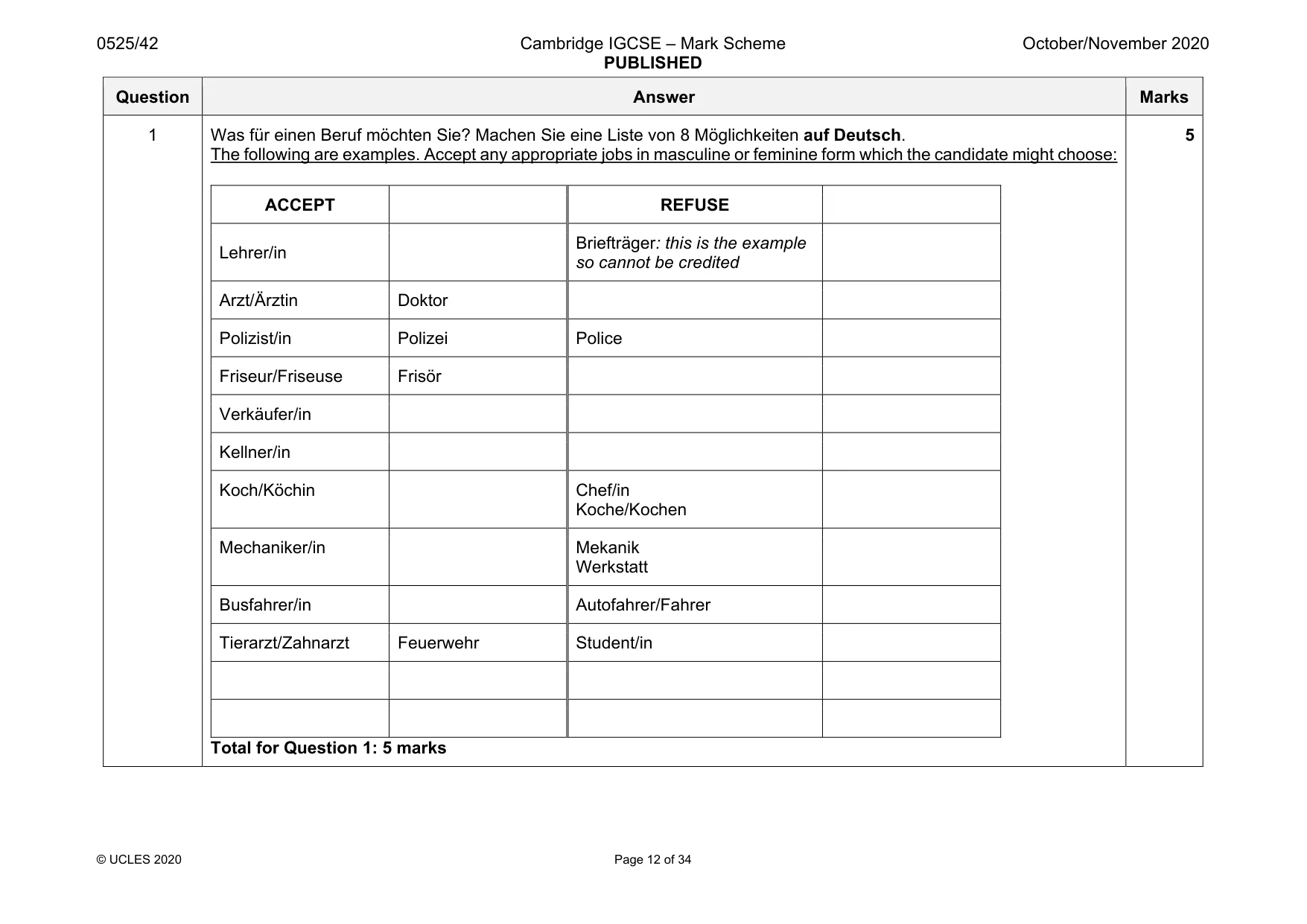 Mark scheme, page 12 of 34