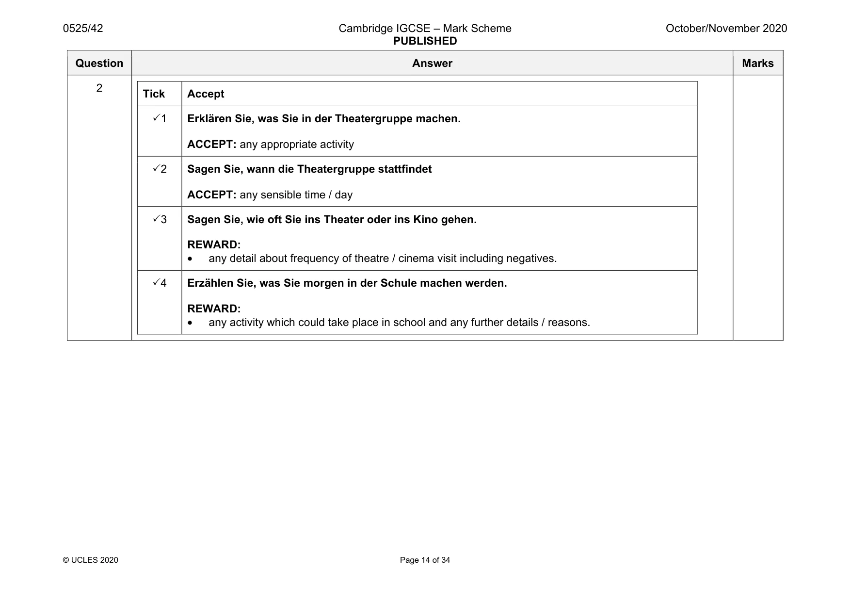 Mark scheme, page 14 of 34