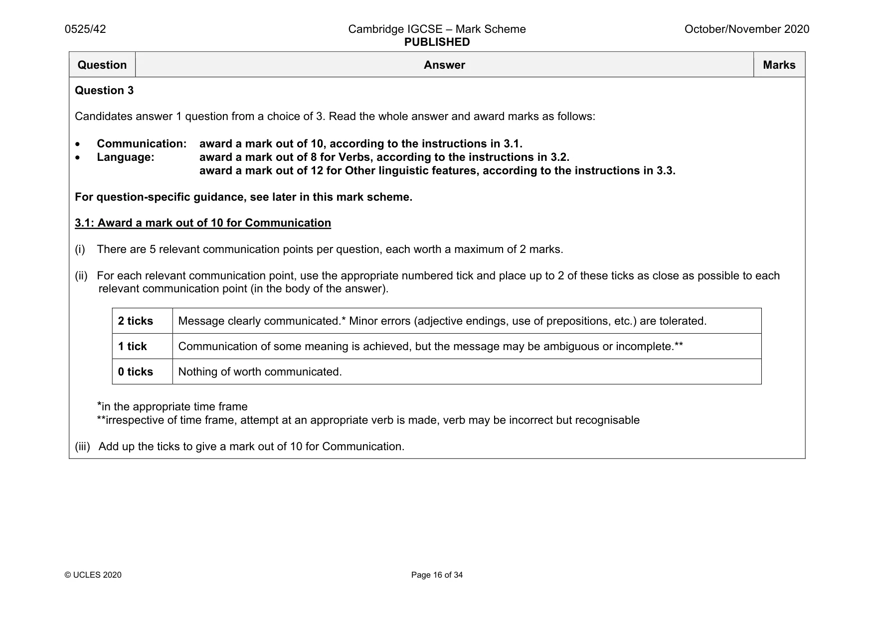 Mark scheme, page 16 of 34