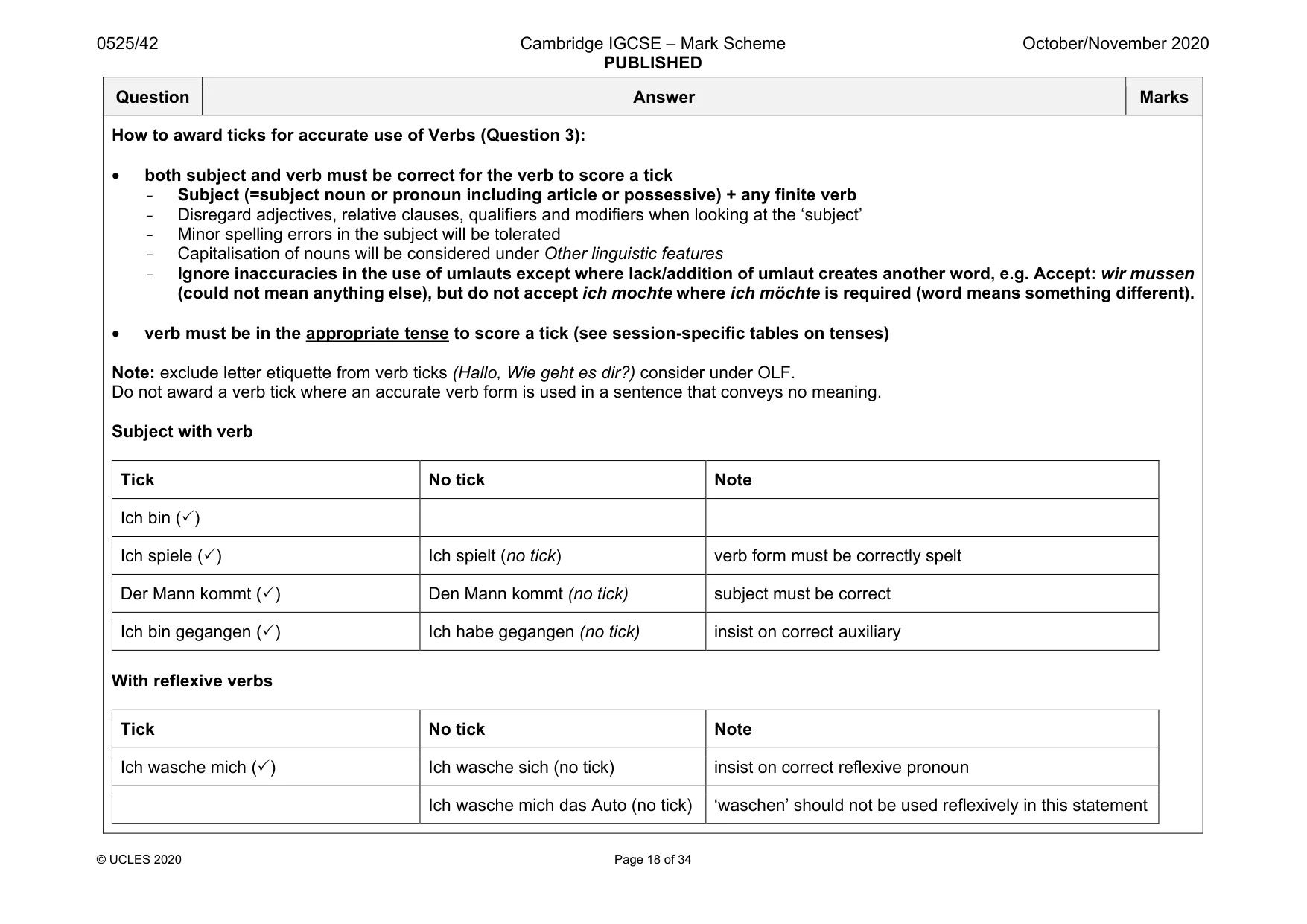 Mark scheme, page 18 of 34