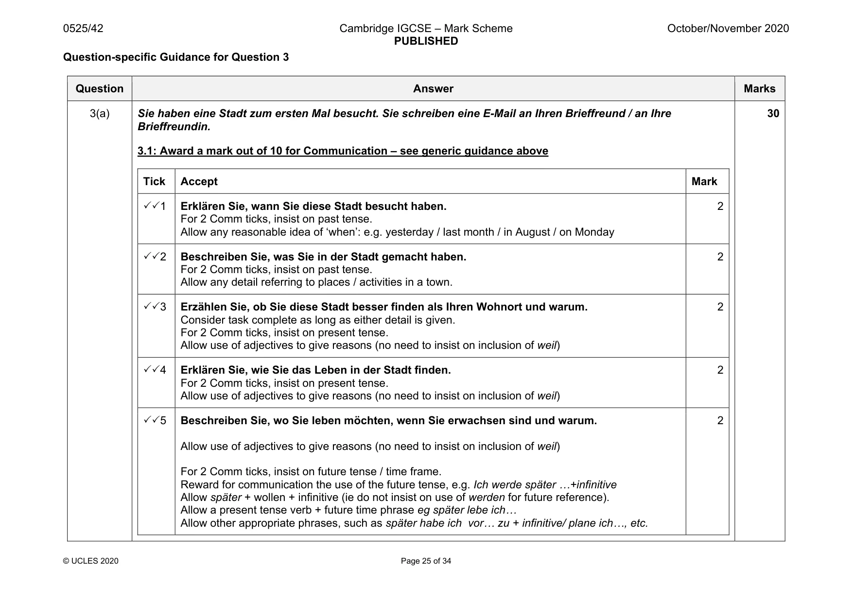 Mark scheme, page 25 of 34