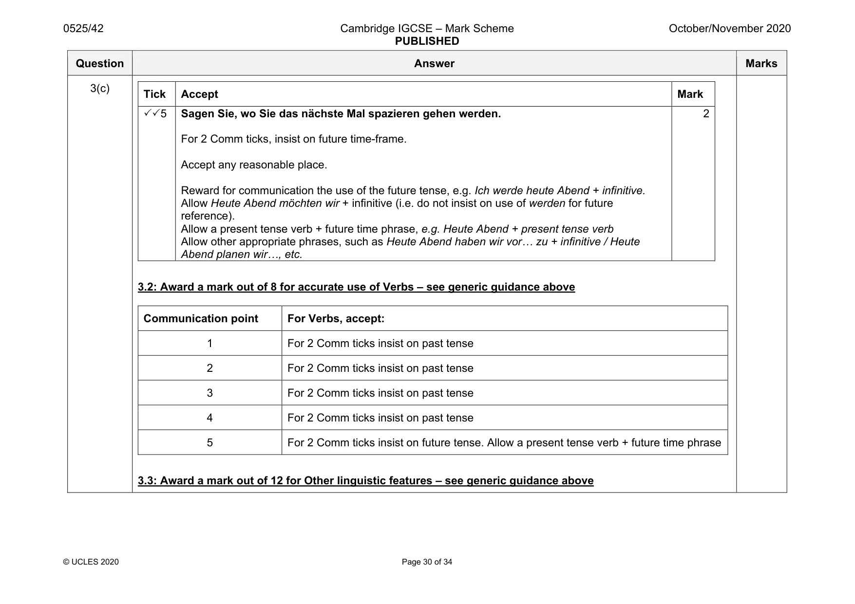 Mark scheme, page 30 of 34
