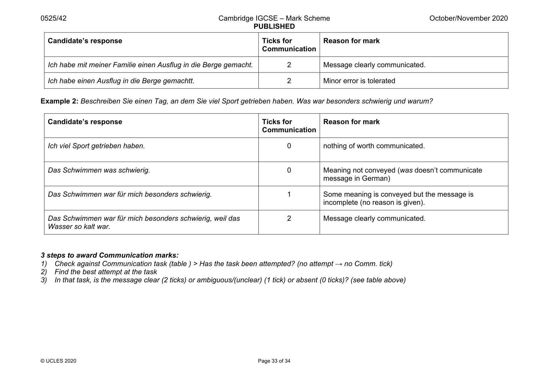 Mark scheme, page 33 of 34