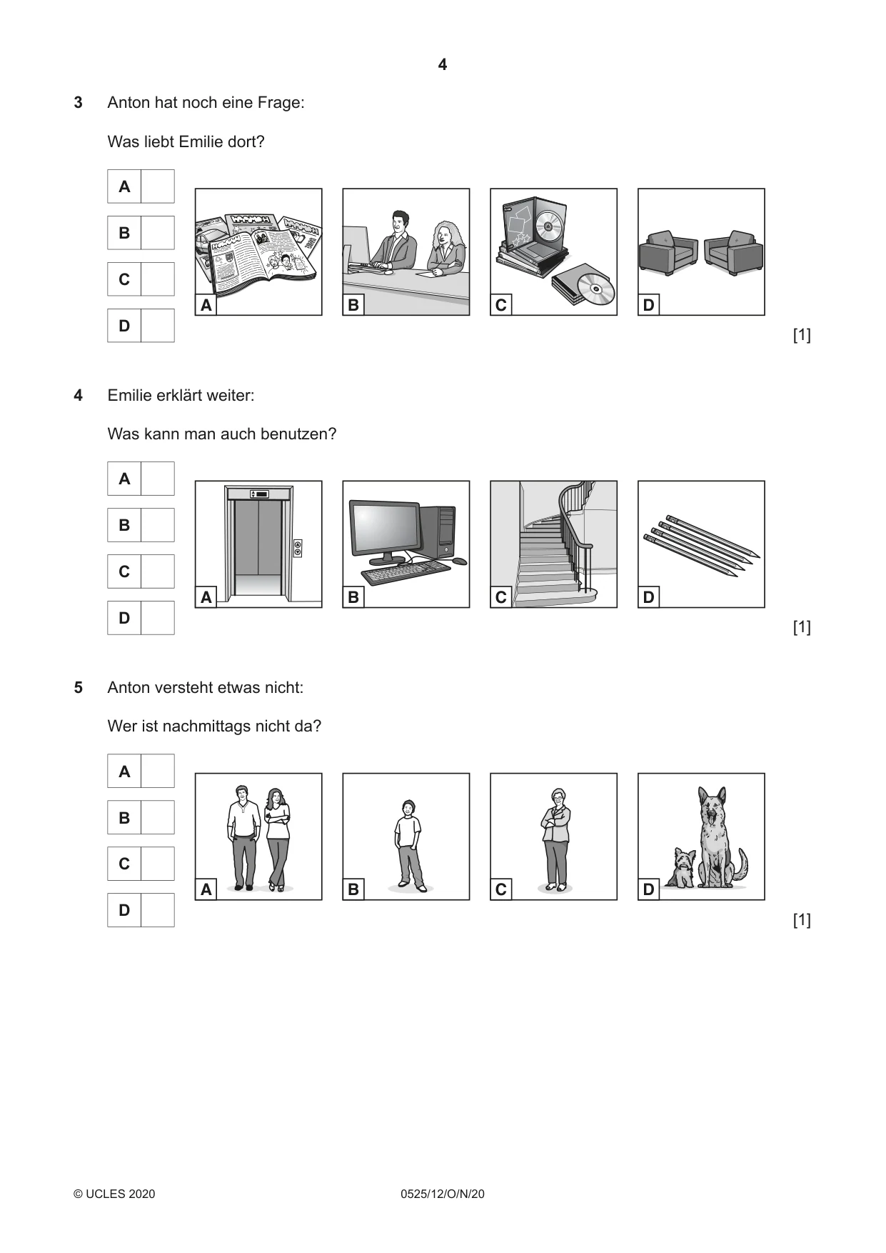 Cambridge IGCSE German - Foreign Language 0525 2020 Oct/Nov Paper 1 · Variant 2 question paper, page 4 of 16