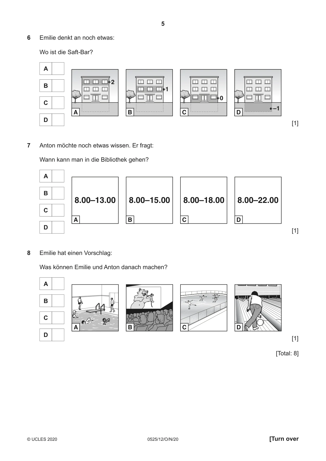Cambridge IGCSE German - Foreign Language 0525 2020 Oct/Nov Paper 1 · Variant 2 question paper, page 5 of 16