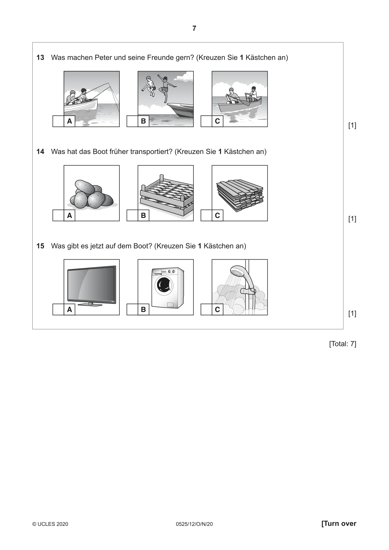Cambridge IGCSE German - Foreign Language 0525 2020 Oct/Nov Paper 1 · Variant 2 question paper, page 7 of 16