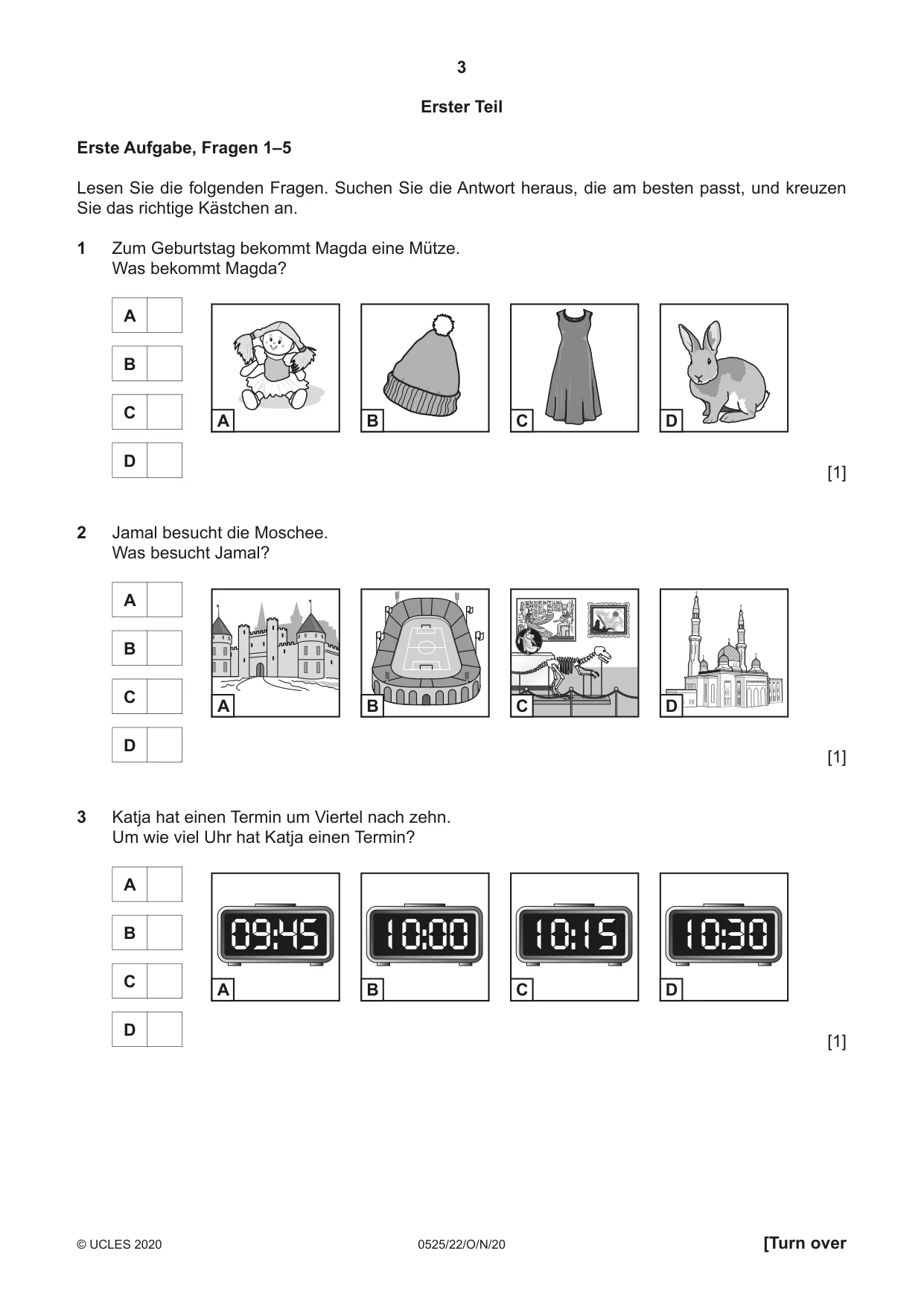 Cambridge IGCSE German - Foreign Language 0525 2020 Oct/Nov Paper 2 · Variant 2 question paper, page 3 of 16