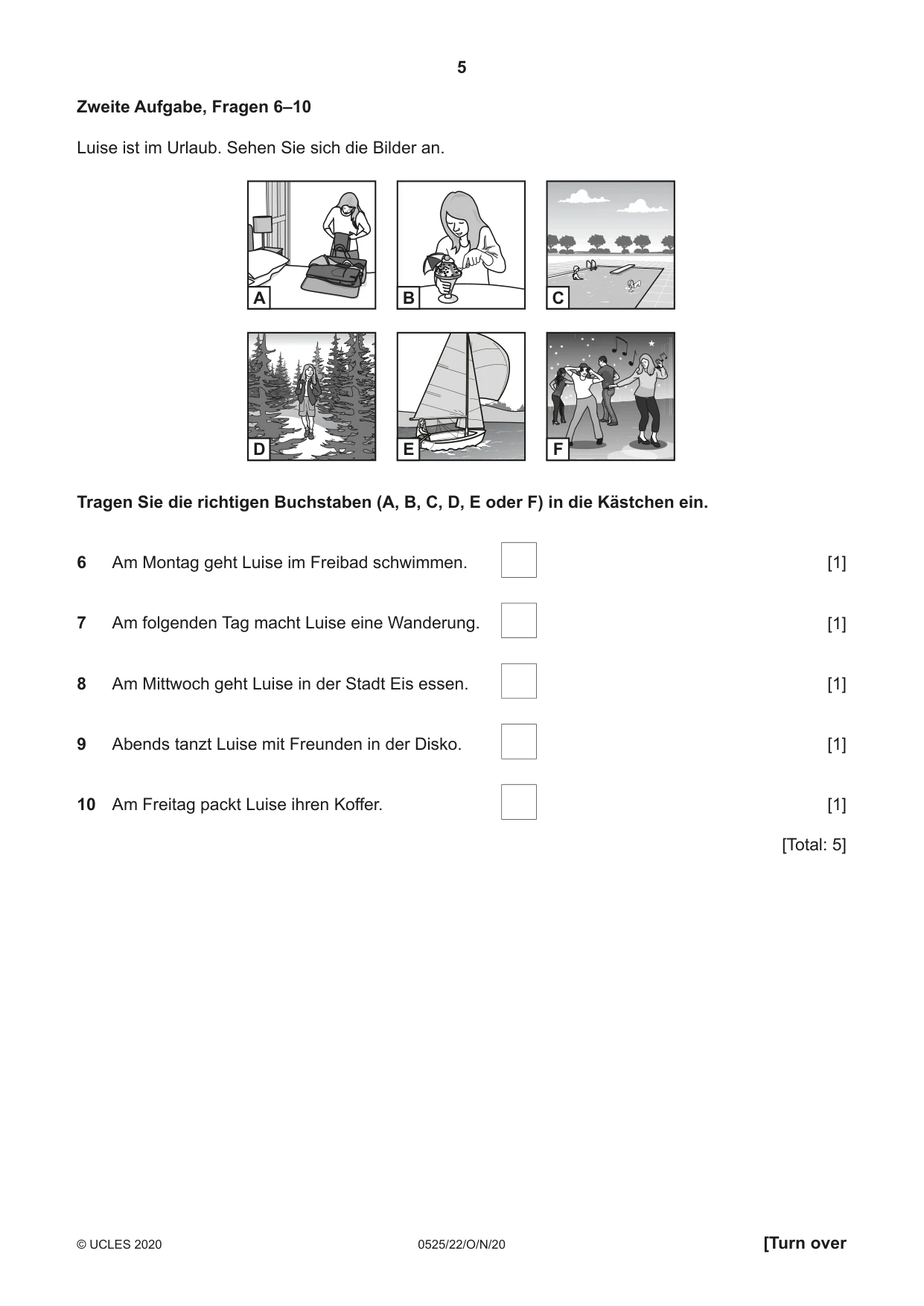Cambridge IGCSE German - Foreign Language 0525 2020 Oct/Nov Paper 2 · Variant 2 question paper, page 5 of 16