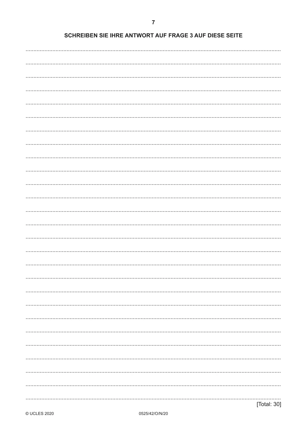 Cambridge IGCSE German - Foreign Language 0525 2020 Oct/Nov Paper 4 · Variant 2 question paper, page 7 of 8