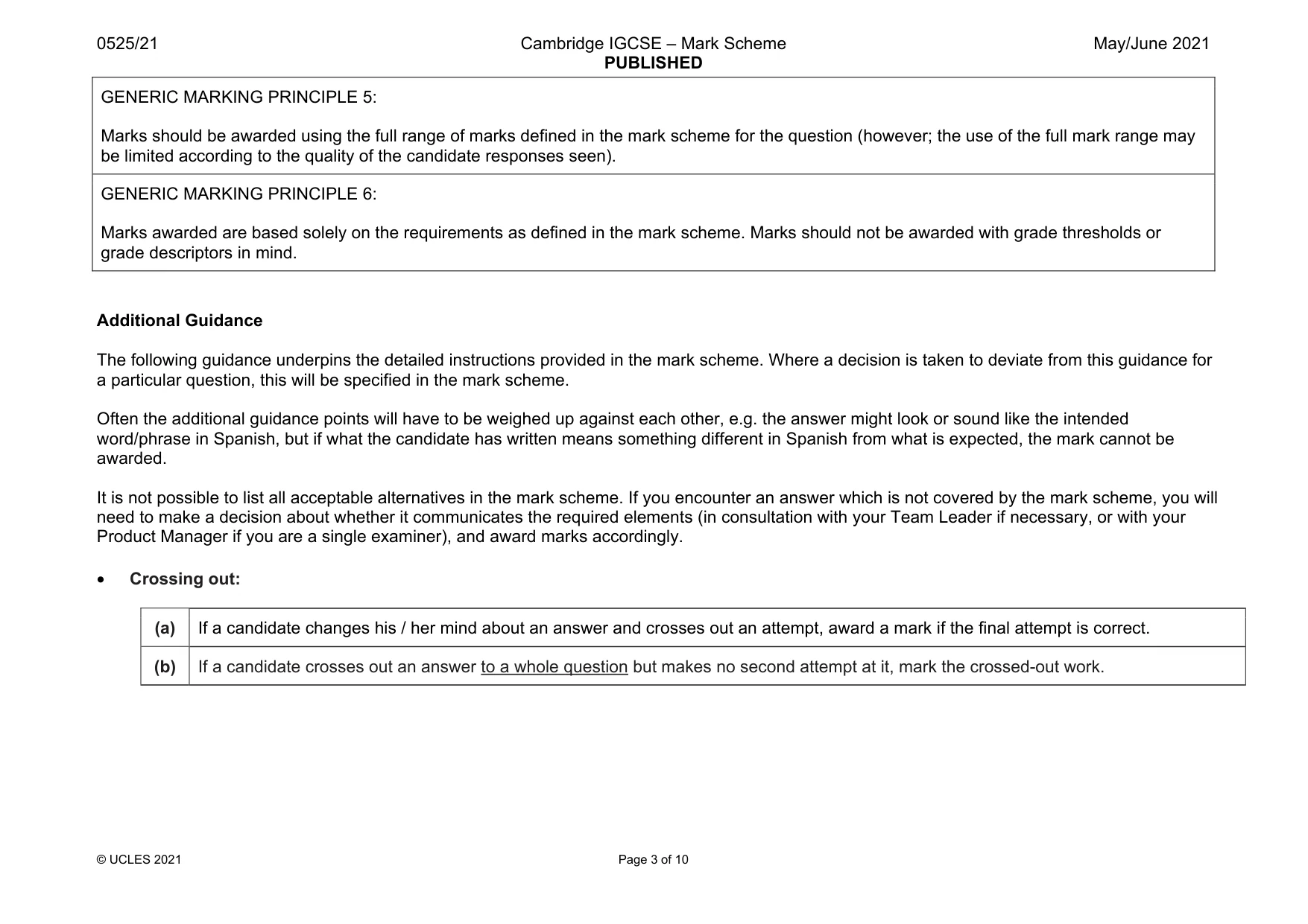 Mark scheme, page 3 of 10
