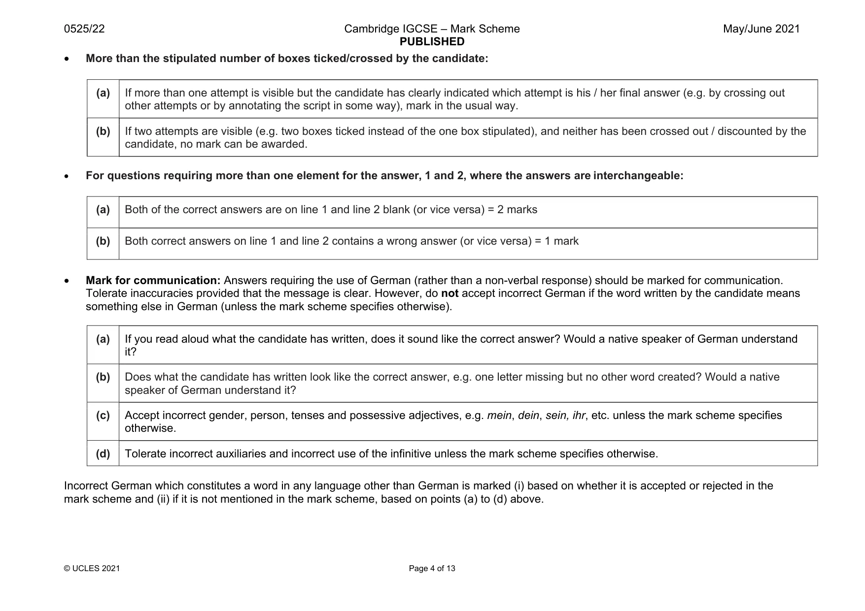 Mark scheme, page 4 of 13
