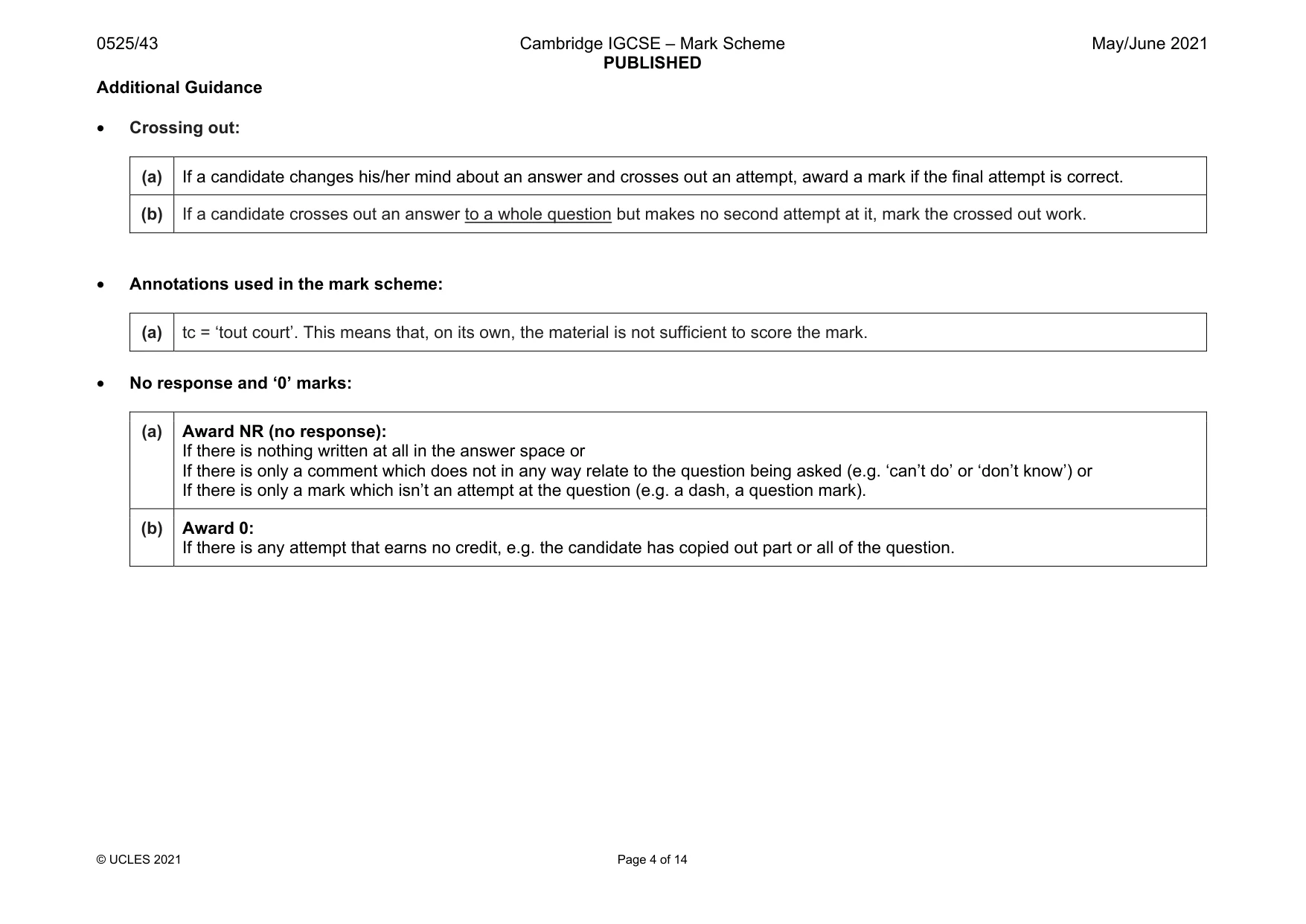 Mark scheme, page 4 of 14