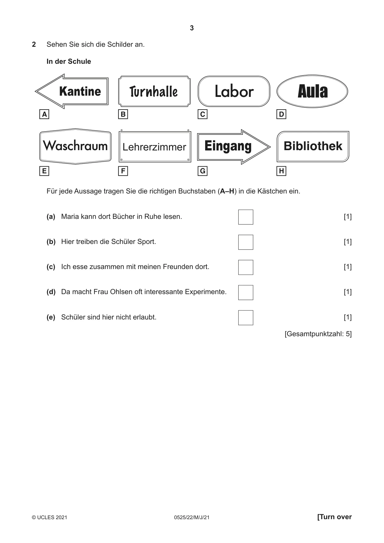 Cambridge IGCSE German - Foreign Language 0525 2021 May/June Paper 2 · Variant 2 question paper, page 3 of 12