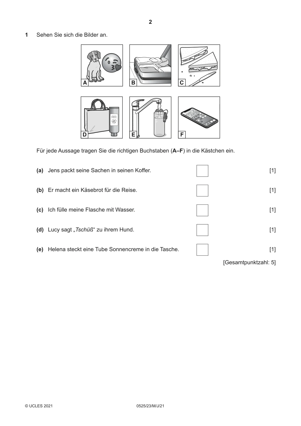 Cambridge IGCSE German - Foreign Language 0525 2021 May/June Paper 2 · Variant 3 question paper, page 2 of 12