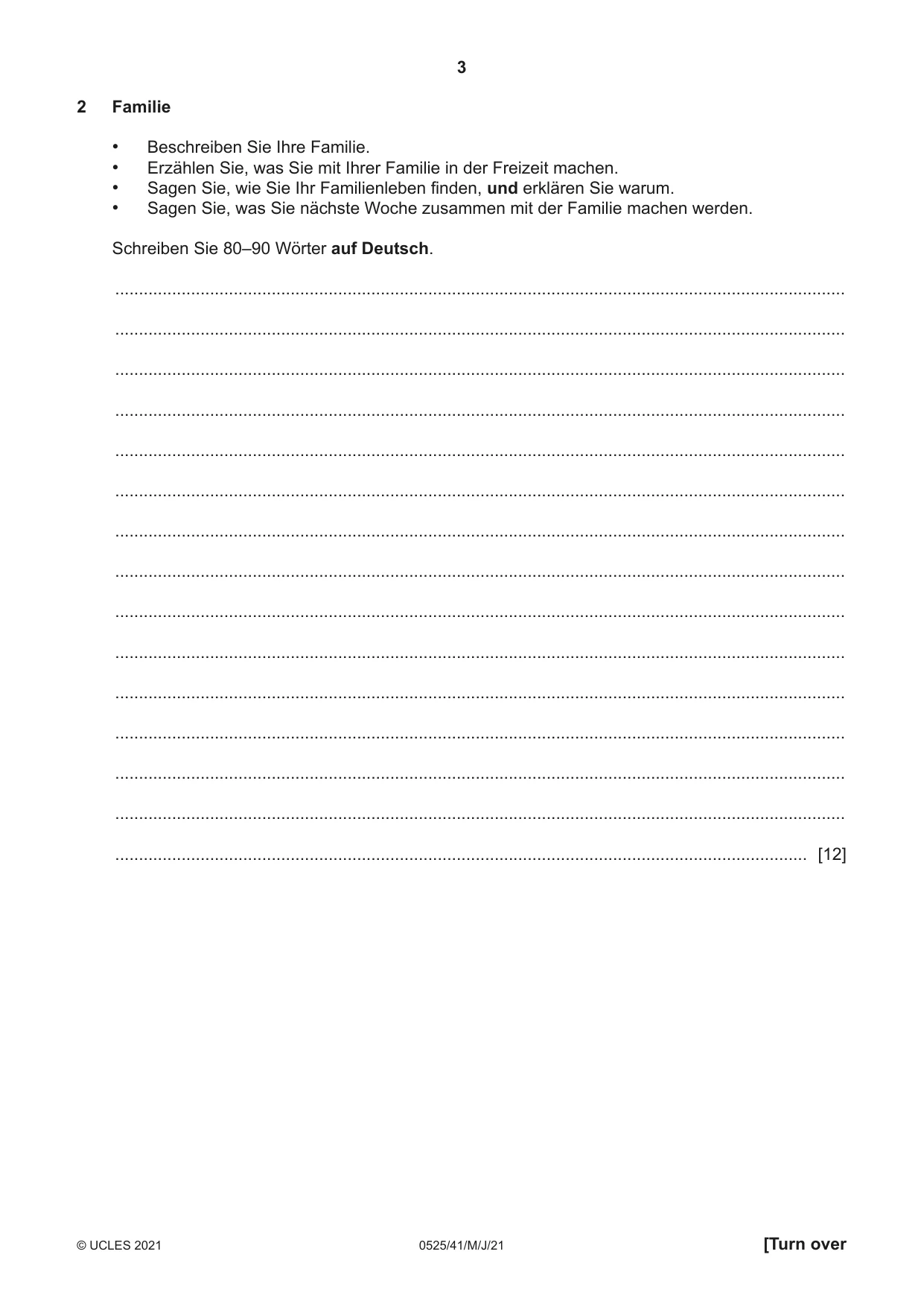 Cambridge IGCSE German - Foreign Language 0525 2021 May/June Paper 4 · Variant 1 question paper, page 3 of 8