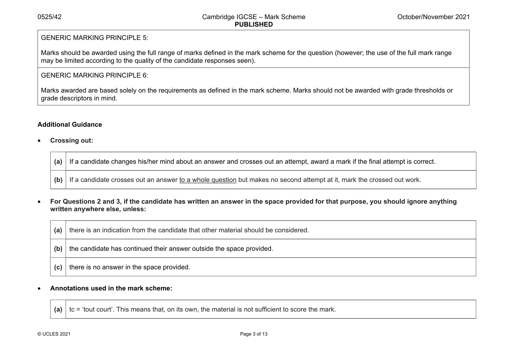 Mark scheme, page 3 of 13
