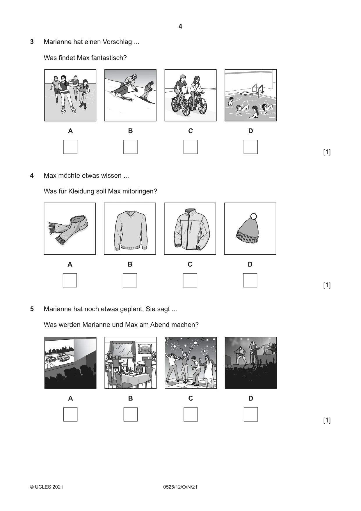 Cambridge IGCSE German - Foreign Language 0525 2021 Oct/Nov Paper 1 · Variant 2 question paper, page 4 of 16