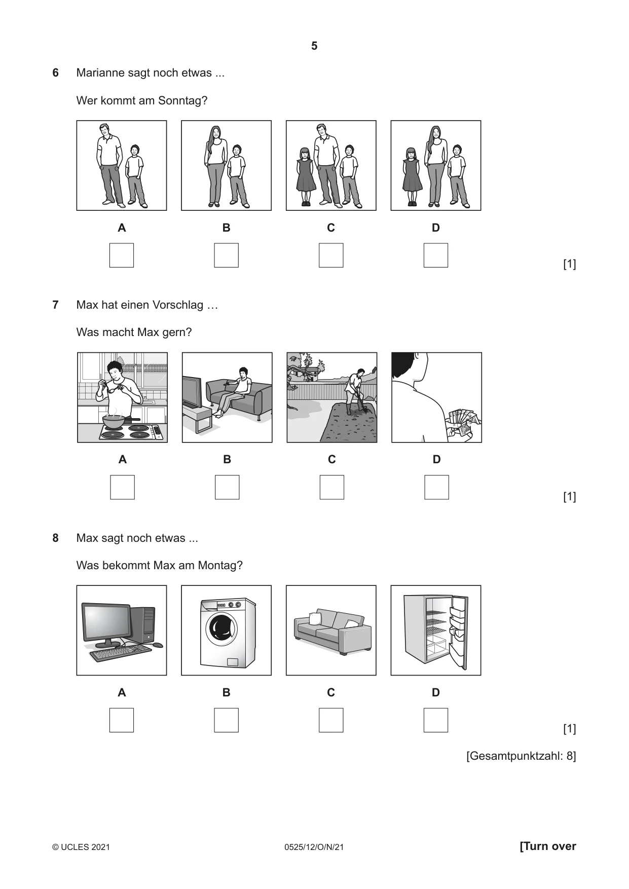 Cambridge IGCSE German - Foreign Language 0525 2021 Oct/Nov Paper 1 · Variant 2 question paper, page 5 of 16