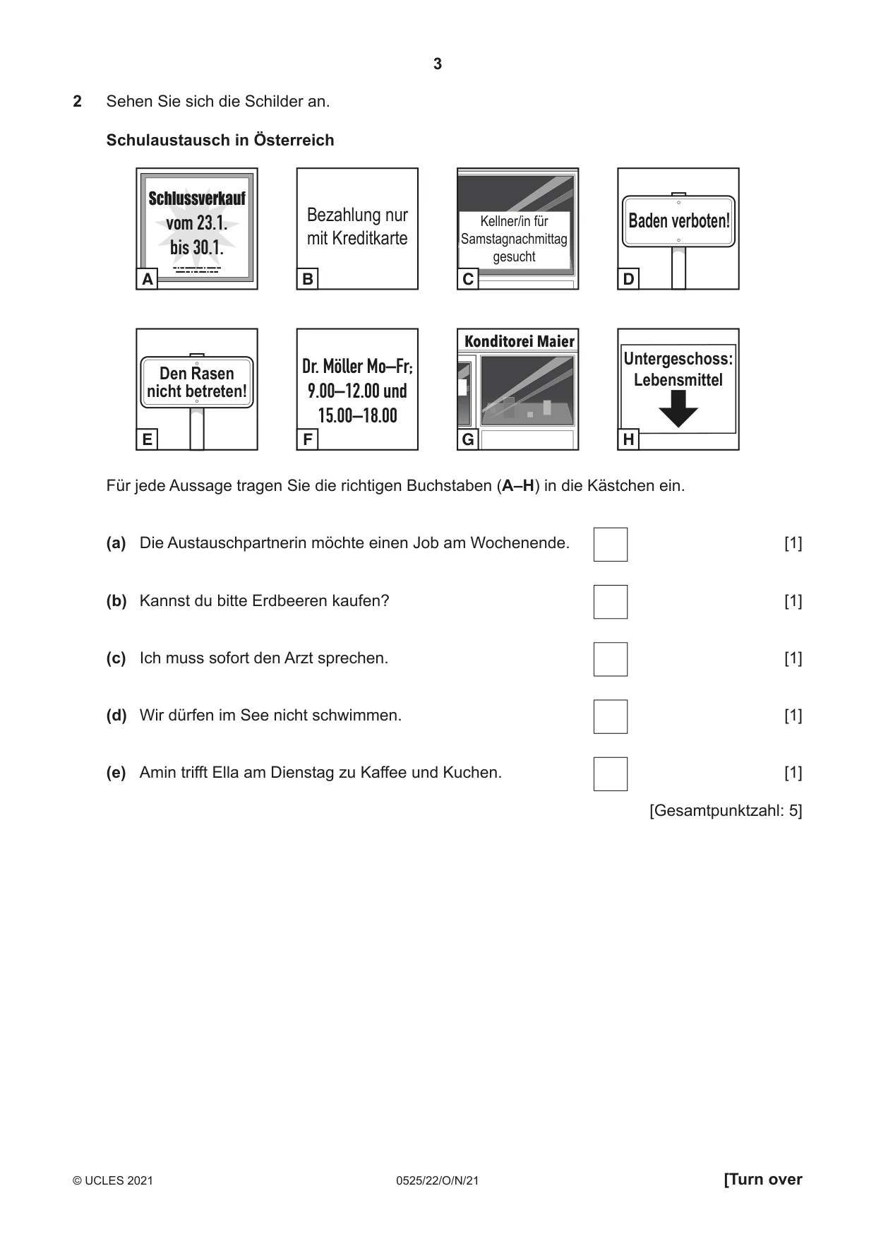Cambridge IGCSE German - Foreign Language 0525 2021 Oct/Nov Paper 2 · Variant 2 question paper, page 3 of 12