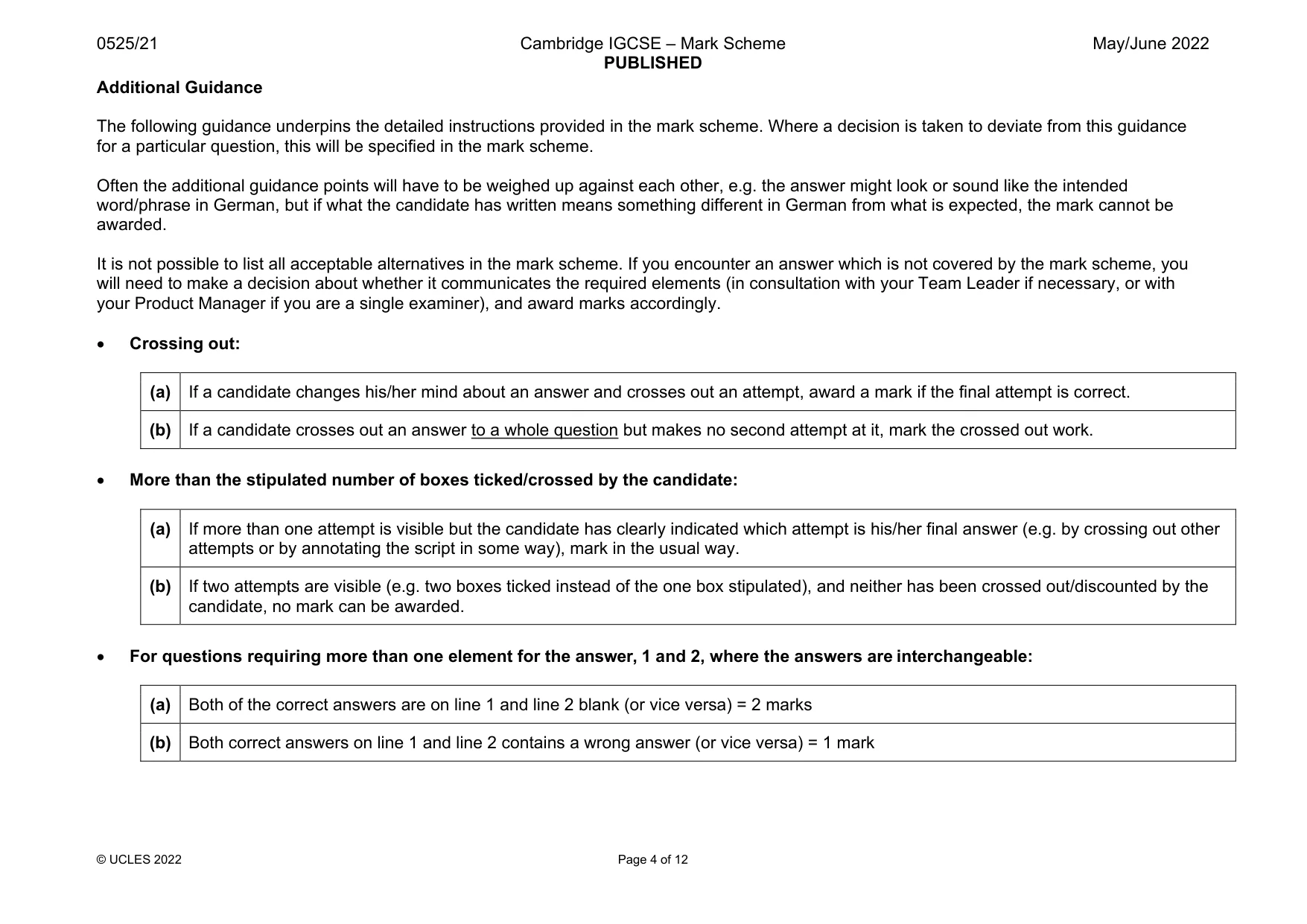 Mark scheme, page 4 of 12