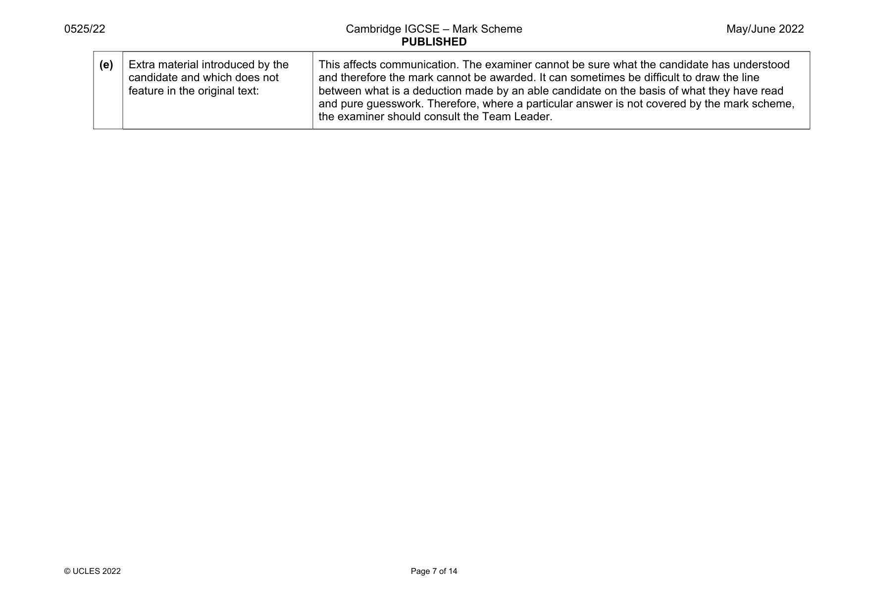 Mark scheme, page 7 of 14