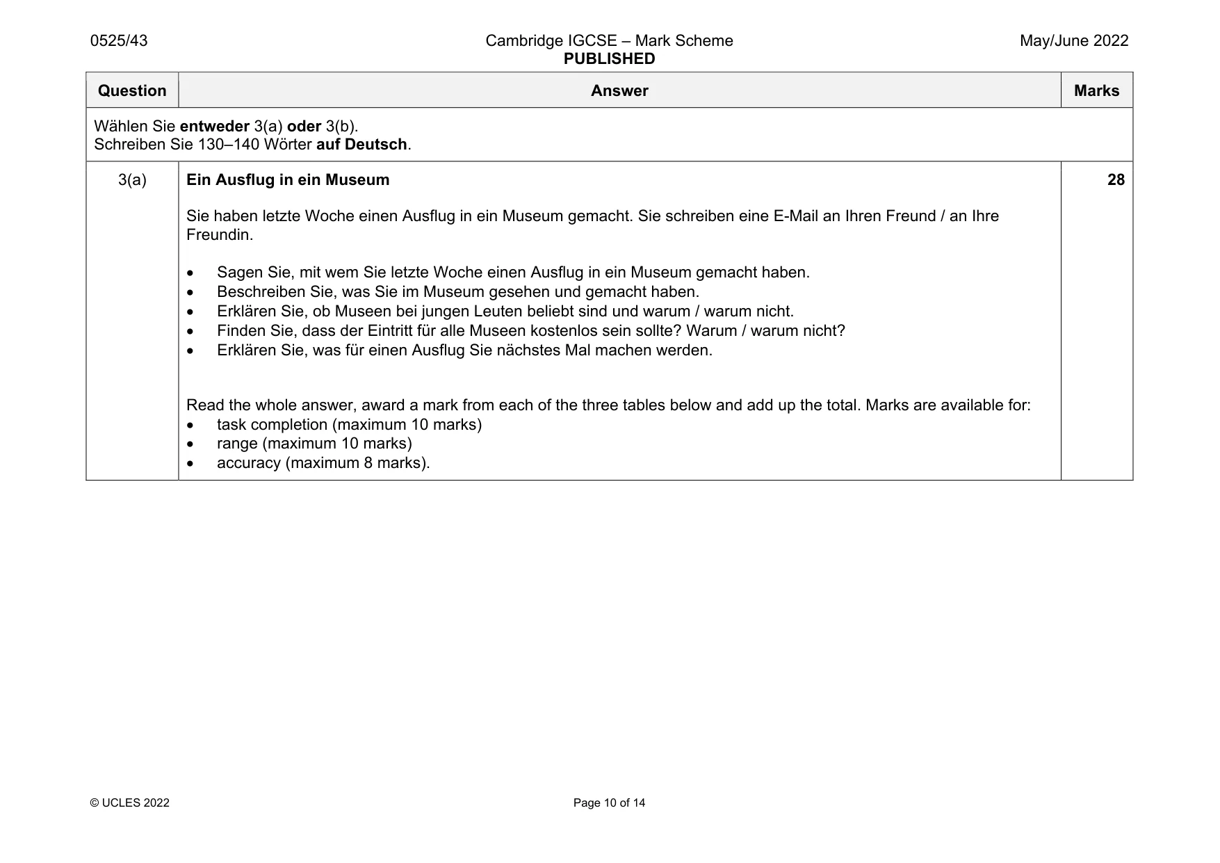 Mark scheme, page 10 of 14