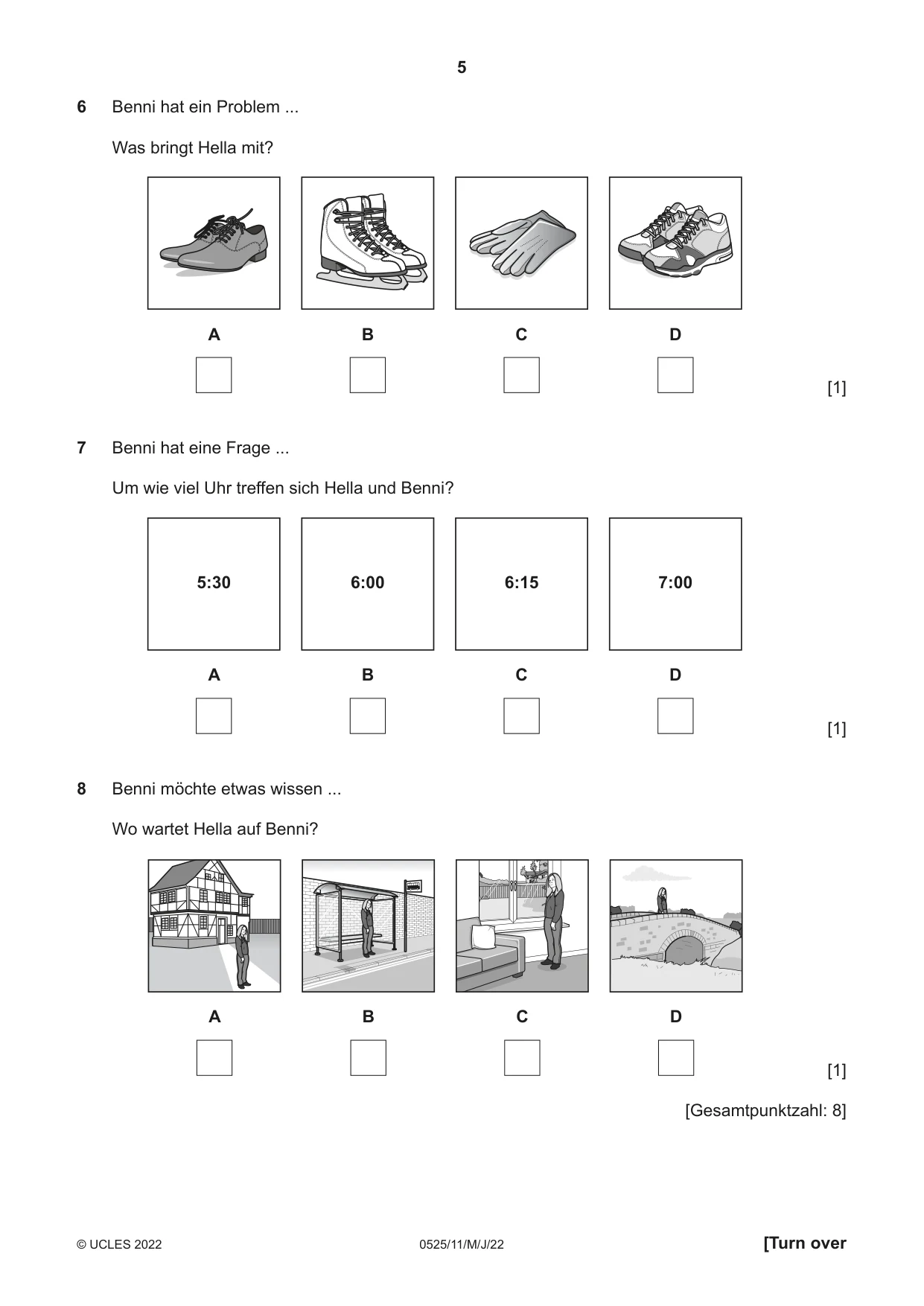Cambridge IGCSE German - Foreign Language 0525 2022 May/June Paper 1 · Variant 1 question paper, page 5 of 16