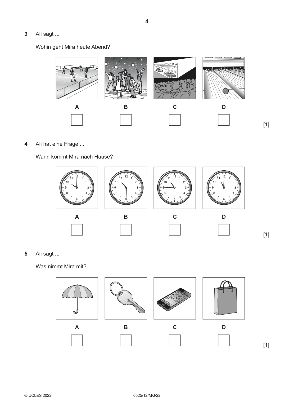 Cambridge IGCSE German - Foreign Language 0525 2022 May/June Paper 1 · Variant 2 question paper, page 4 of 16