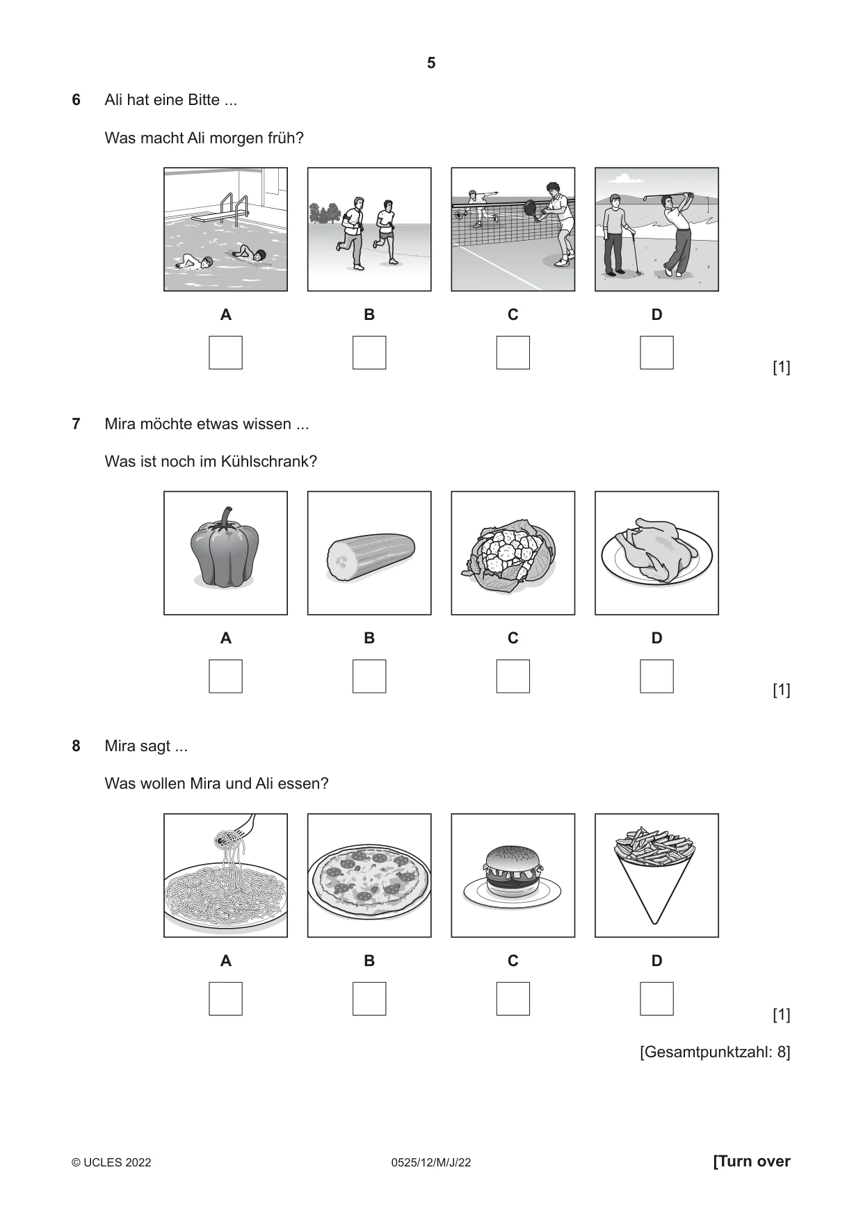 Cambridge IGCSE German - Foreign Language 0525 2022 May/June Paper 1 · Variant 2 question paper, page 5 of 16