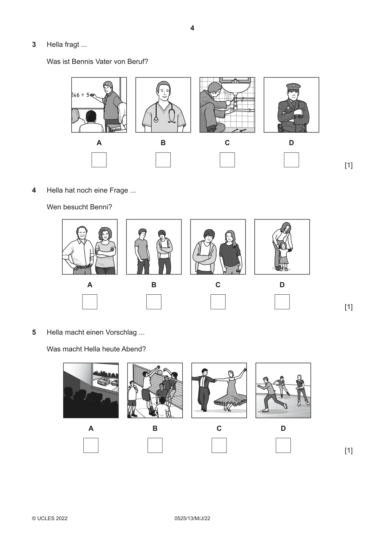 Cambridge IGCSE German - Foreign Language 0525 2022 May/June Paper 1 · Variant 3 question paper, page 4 of 16