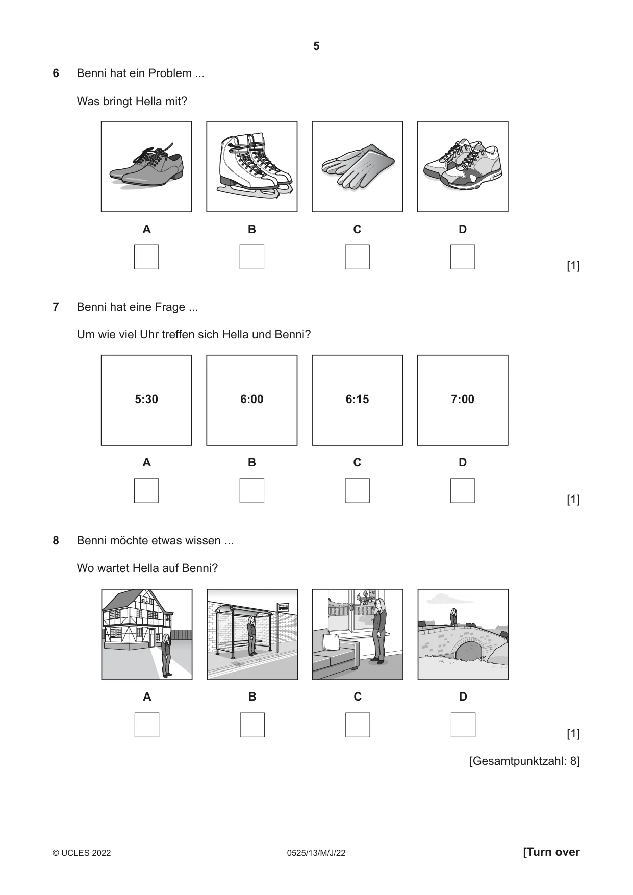 Cambridge IGCSE German - Foreign Language 0525 2022 May/June Paper 1 · Variant 3 question paper, page 5 of 16