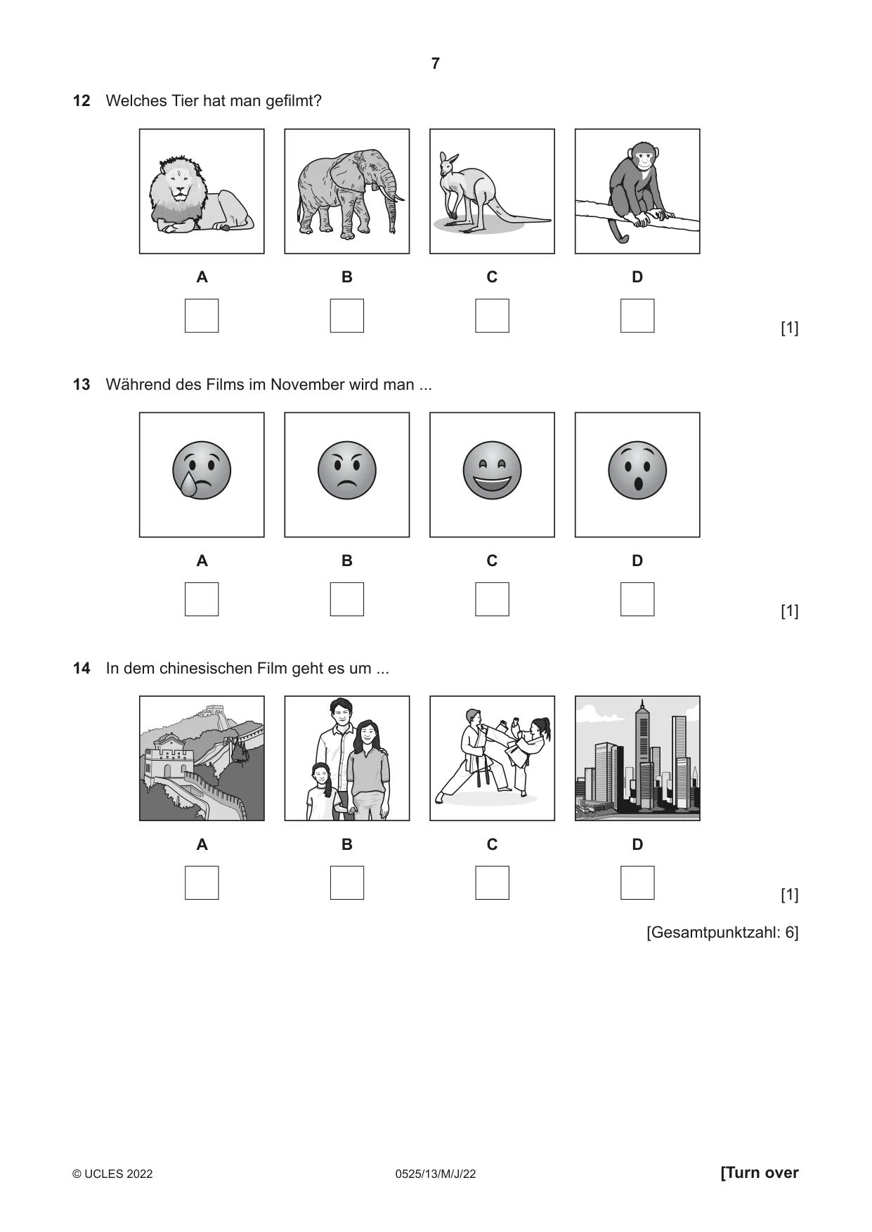 Cambridge IGCSE German - Foreign Language 0525 2022 May/June Paper 1 · Variant 3 question paper, page 7 of 16
