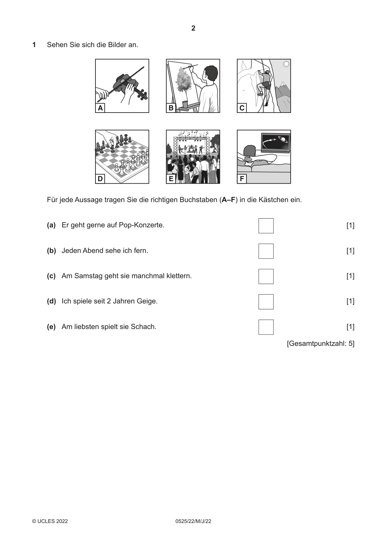 Cambridge IGCSE German - Foreign Language 0525 2022 May/June Paper 2 · Variant 2 question paper, page 2 of 12
