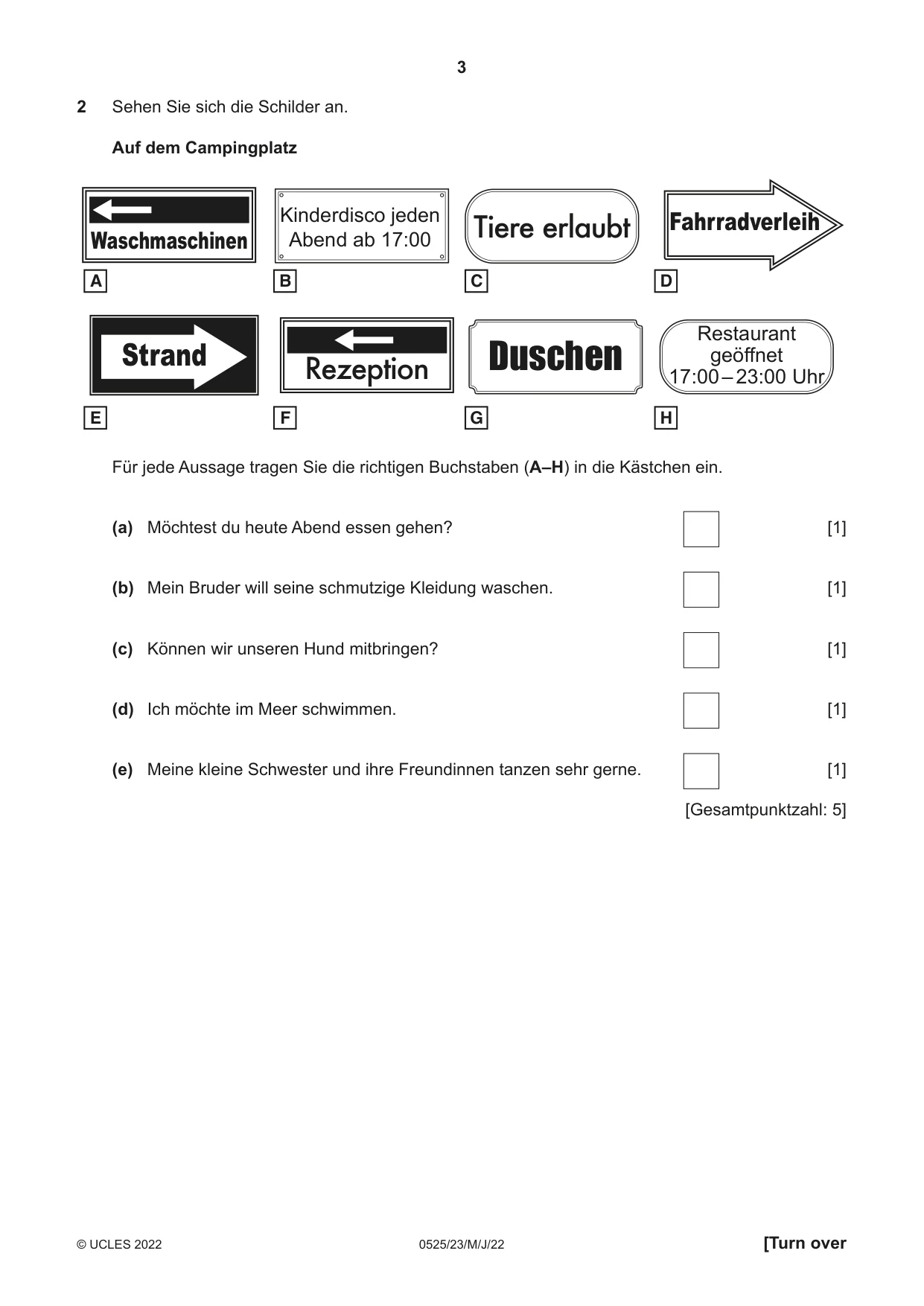 Cambridge IGCSE German - Foreign Language 0525 2022 May/June Paper 2 · Variant 3 question paper, page 3 of 12