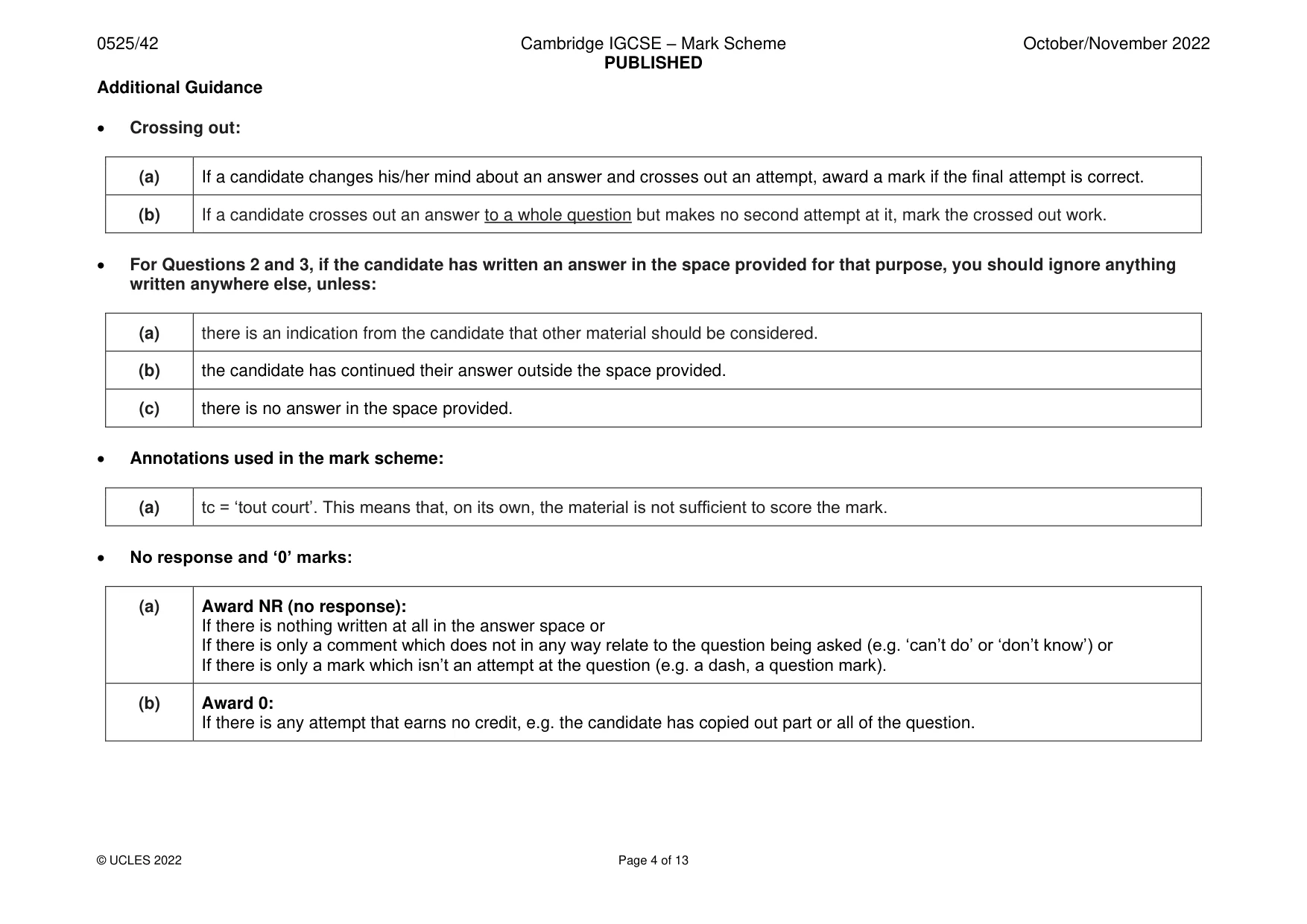Mark scheme, page 4 of 13