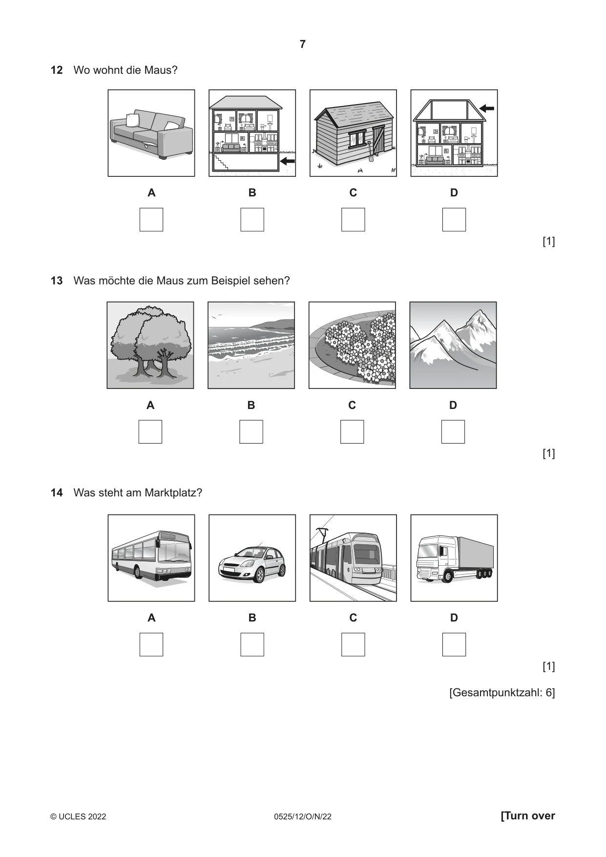 Cambridge IGCSE German - Foreign Language 0525 2022 Oct/Nov Paper 1 · Variant 2 question paper, page 7 of 16