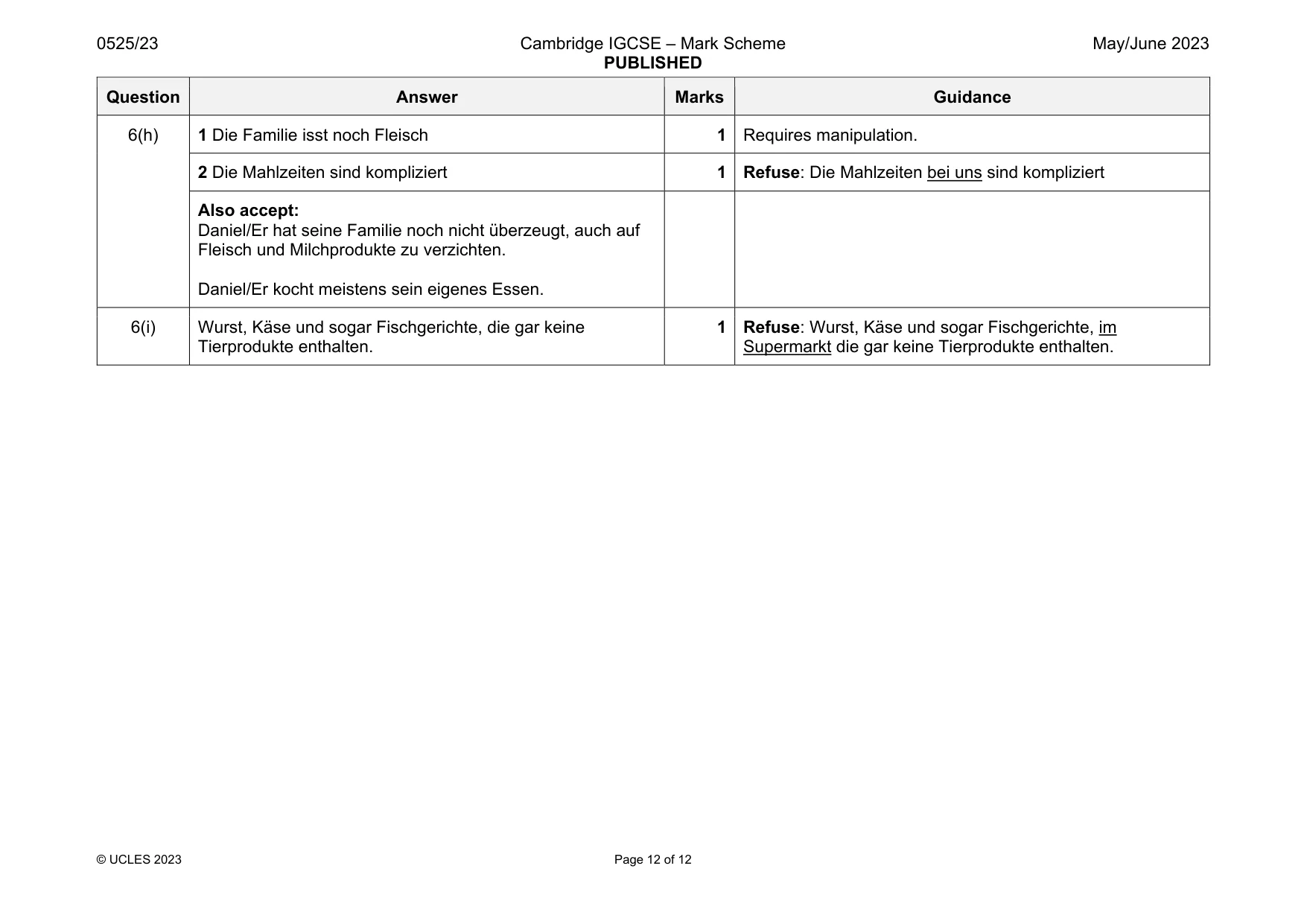 Mark scheme, page 12 of 12