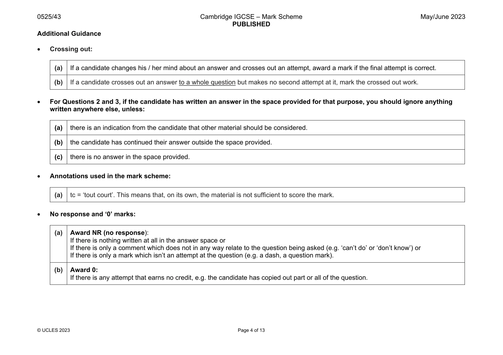 Mark scheme, page 4 of 13