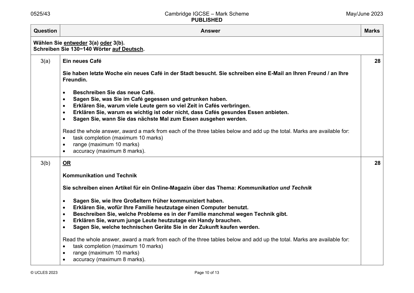 Mark scheme, page 10 of 13