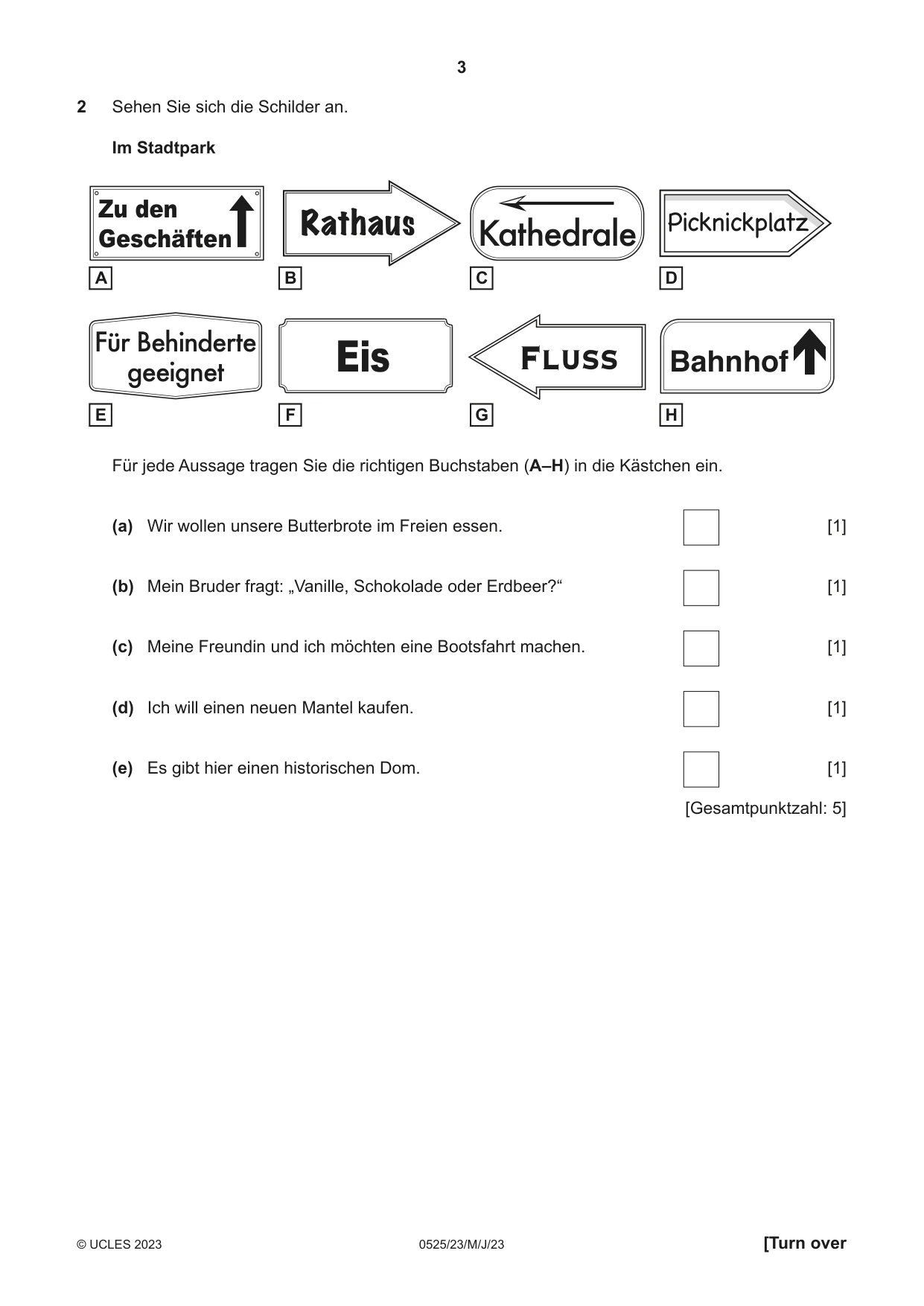 Cambridge IGCSE German - Foreign Language 0525 2023 May/June Paper 2 · Variant 3 question paper, page 3 of 12