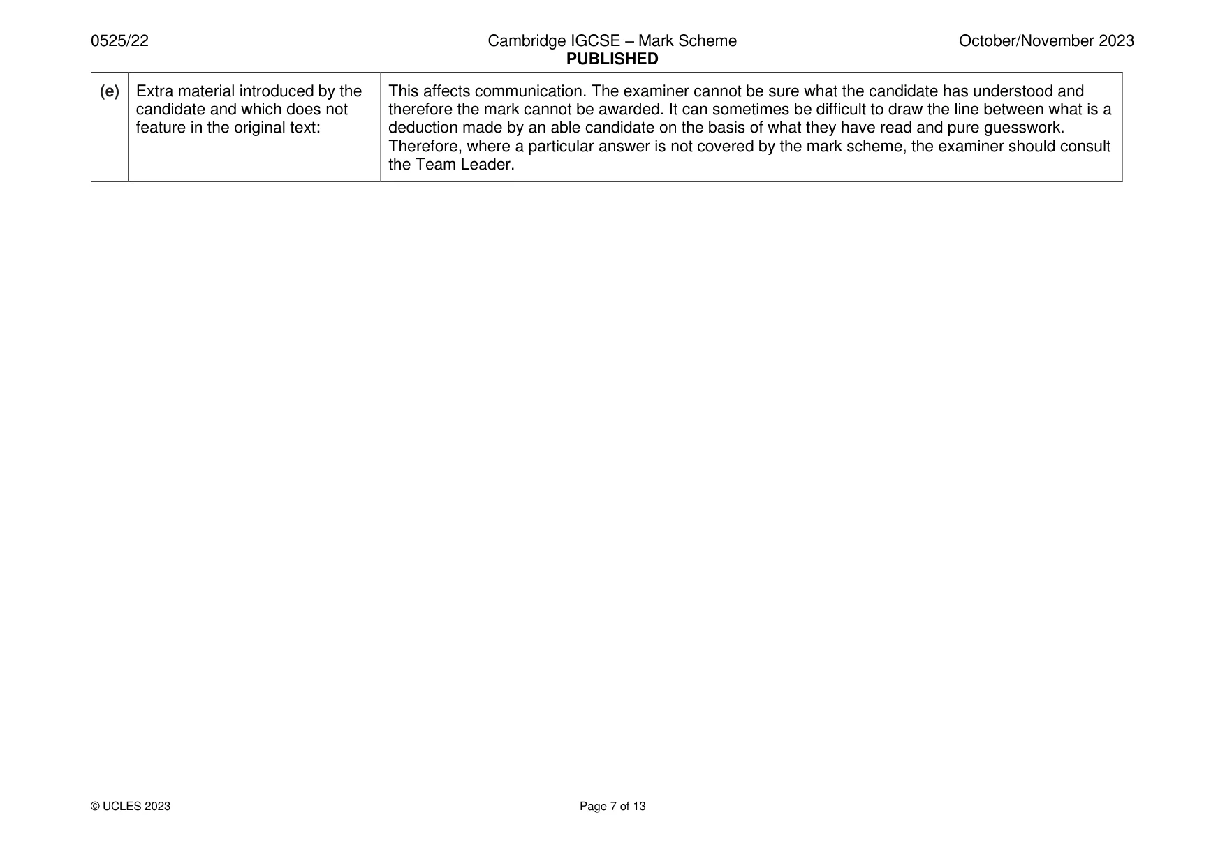 Mark scheme, page 7 of 13
