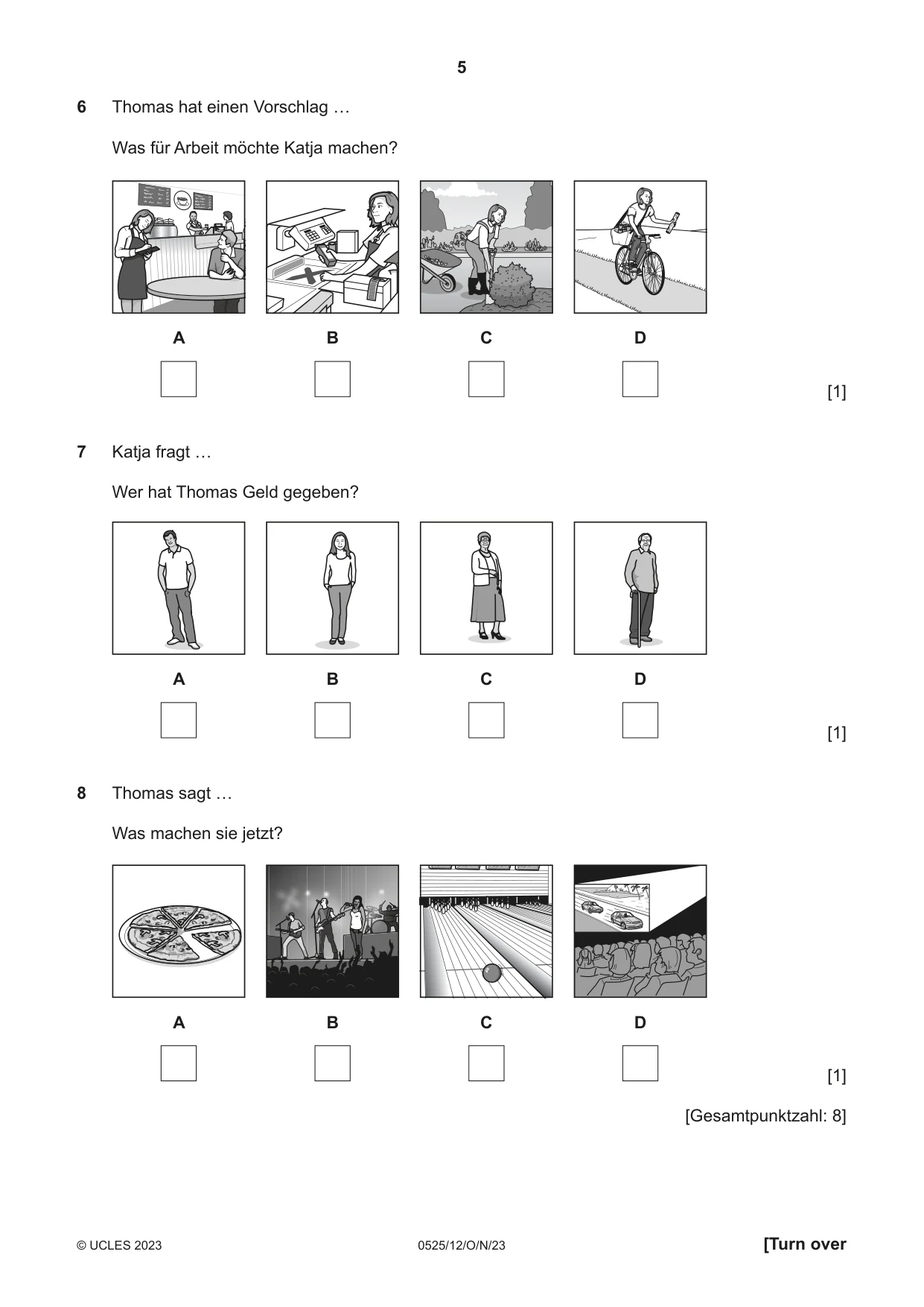 Cambridge IGCSE German - Foreign Language 0525 2023 Oct/Nov Paper 1 · Variant 2 question paper, page 5 of 16